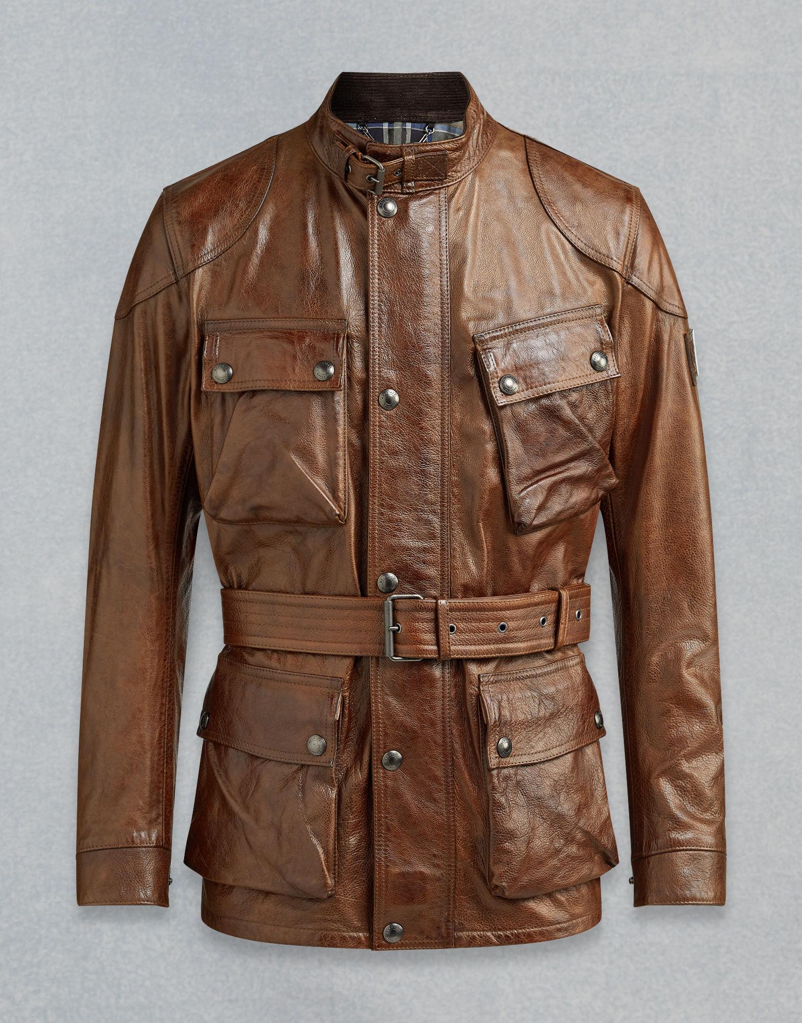 belstaff mens brown leather jacket