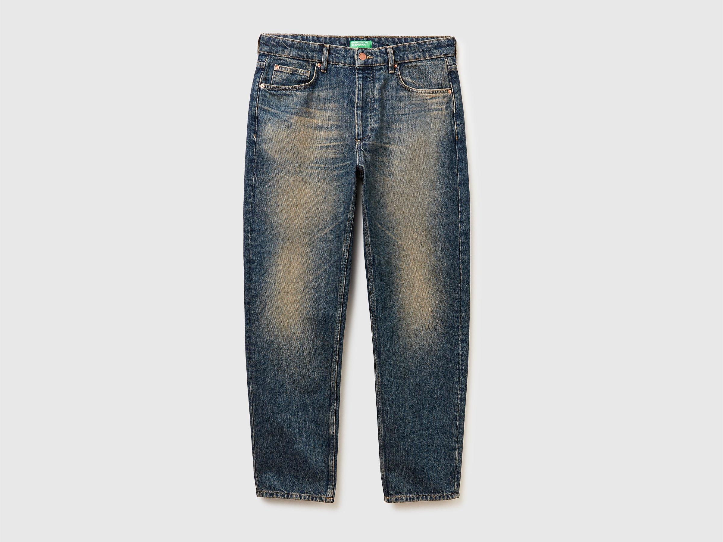 Benetton Benetton, Five Pocket Tapered Fit Jeans in Black for Men