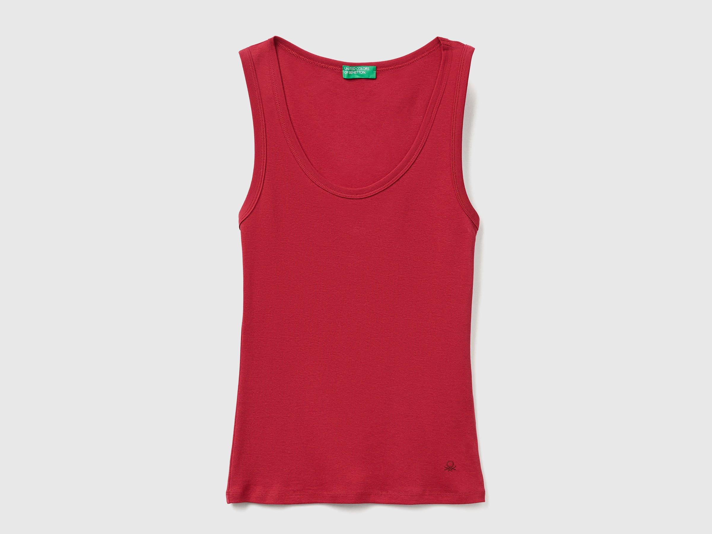 Canotta Nera Canotta Lino Benetton Top Senza Maniche E Canotte