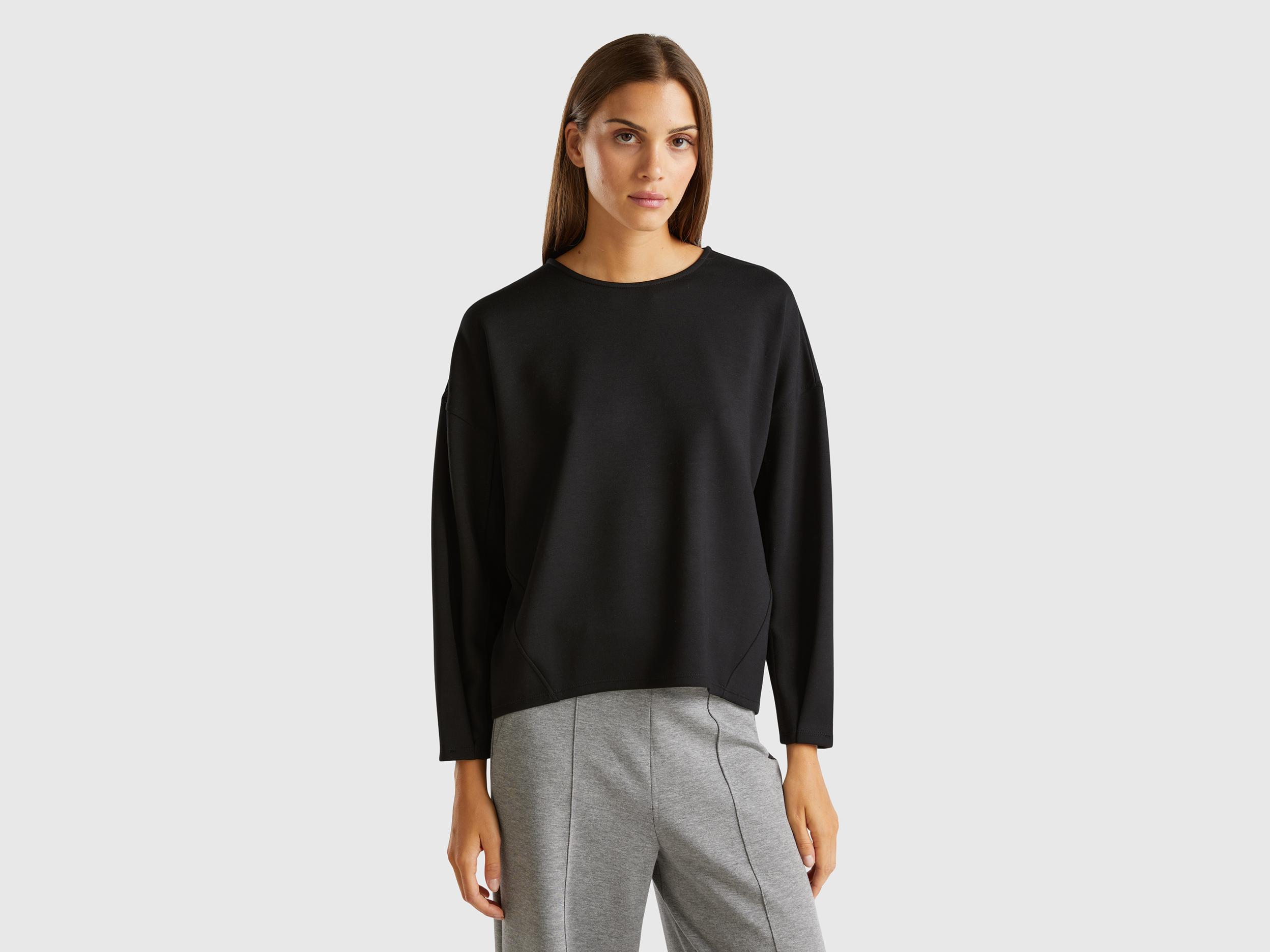 Benetton Benetton Lightweight Sweatshirt in Black Lyst UK