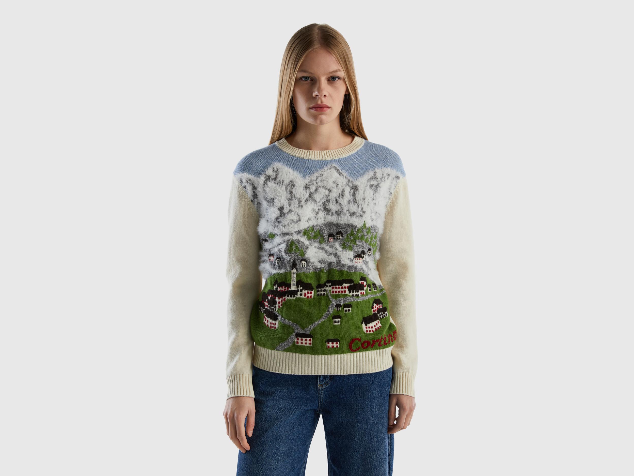 Benetton jacquard sweater best sale
