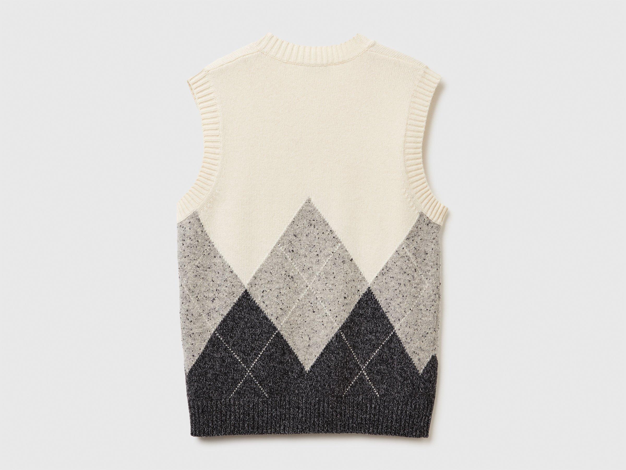 Benetton Benetton, Diamond Vest in Black for Men Lyst UK