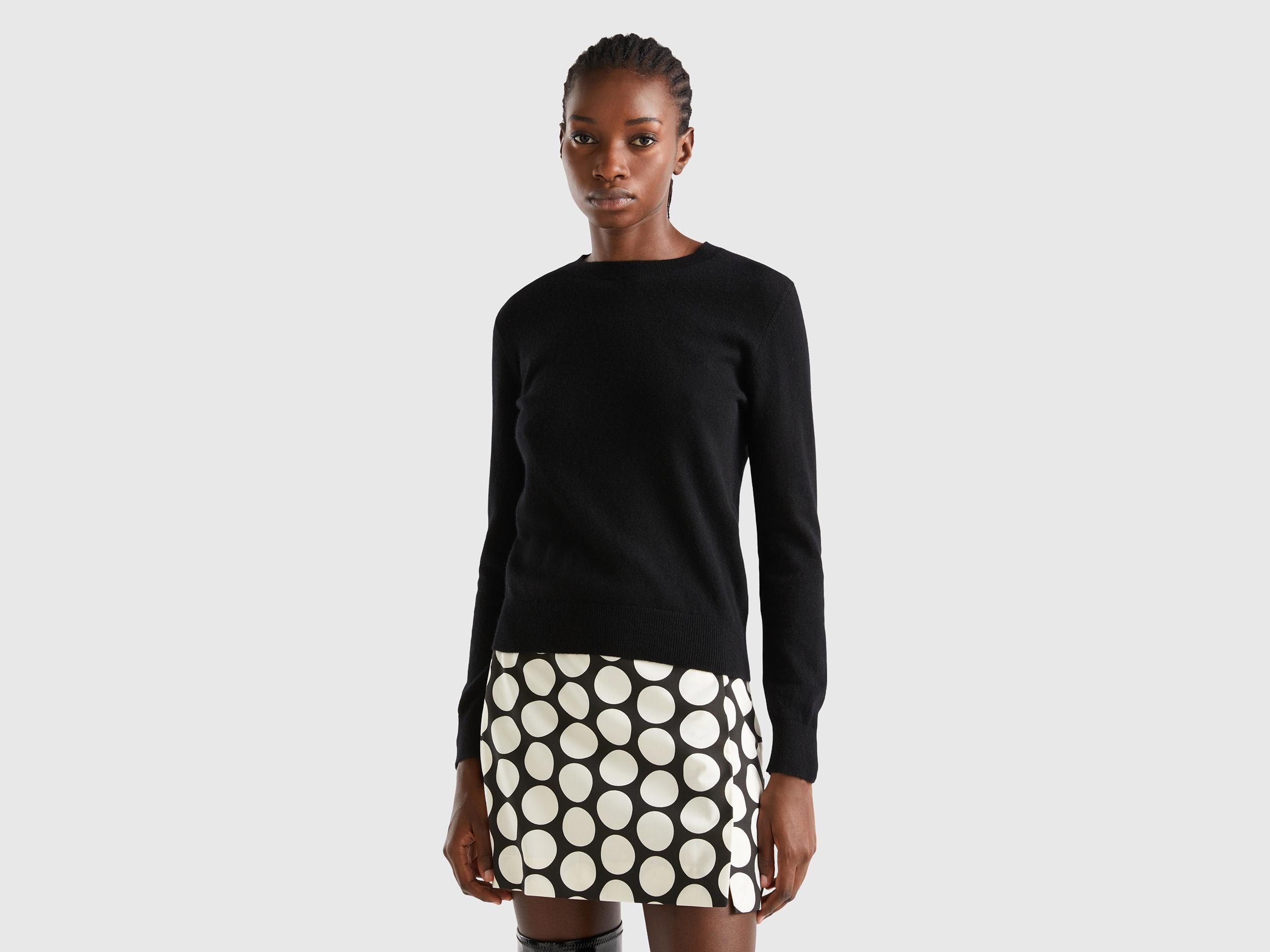 Benetton Black Sweater In Pure Cashmere | Lyst UK