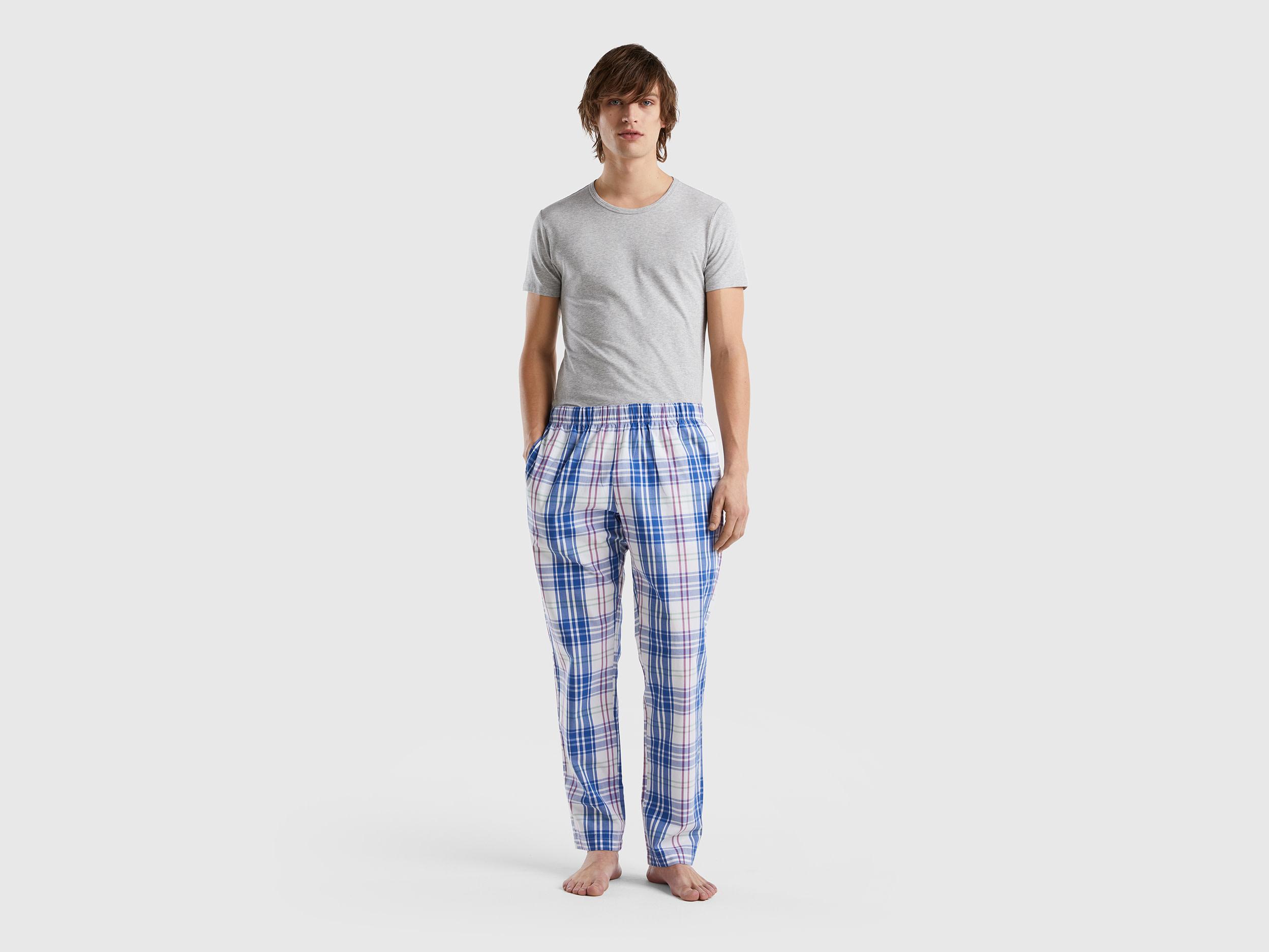 Pantaloni A Quadri 100% Cotone da Uomo di Benetton in Blu | Lyst