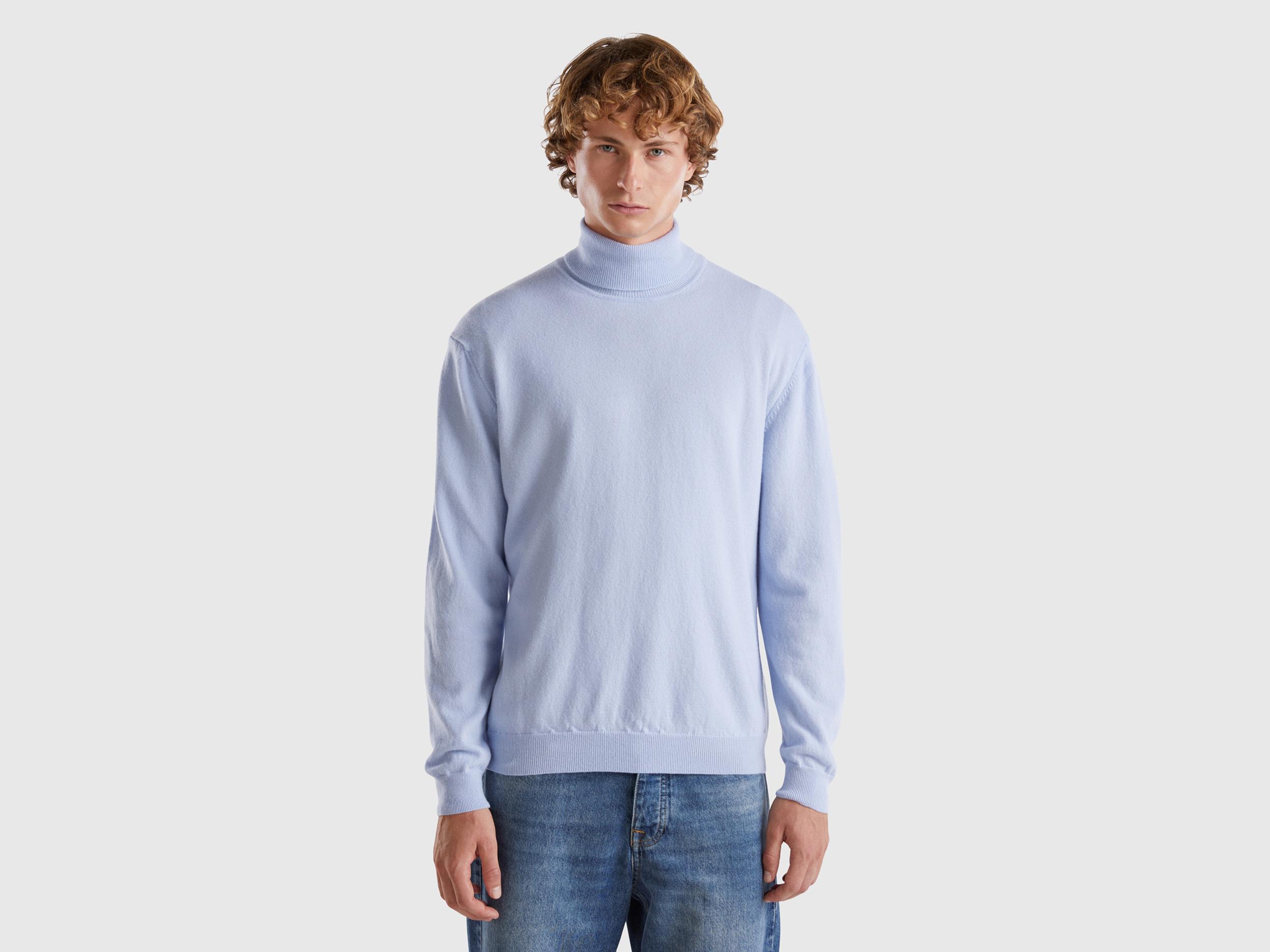 Benetton Ocean Blue Turtleneck In Pure Merino Wool for Men Lyst UK