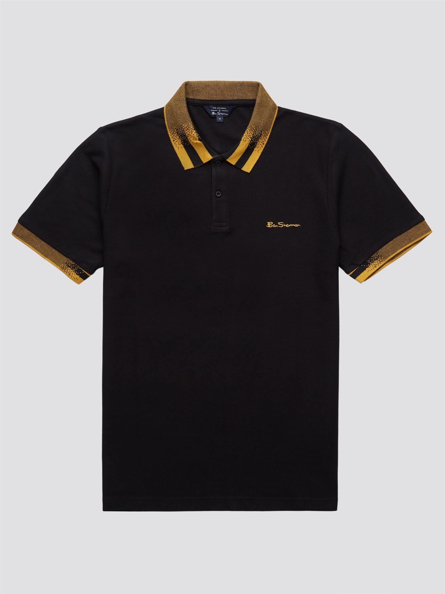 Ben Sherman Collar Interest Polo in Black for Men | Lyst UK