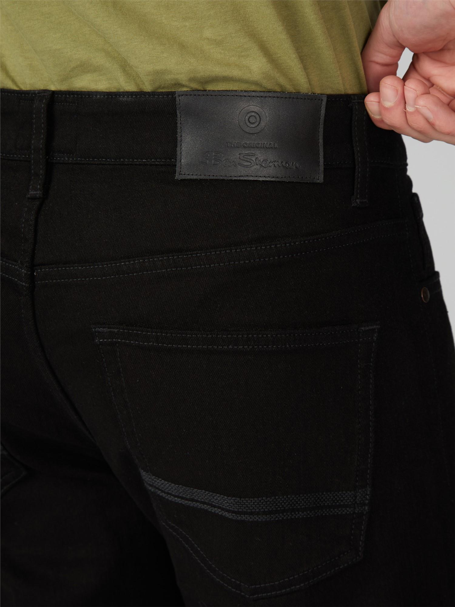 Ben Sherman Five Pocket Slim Fit Jeans In Black Denim for Men