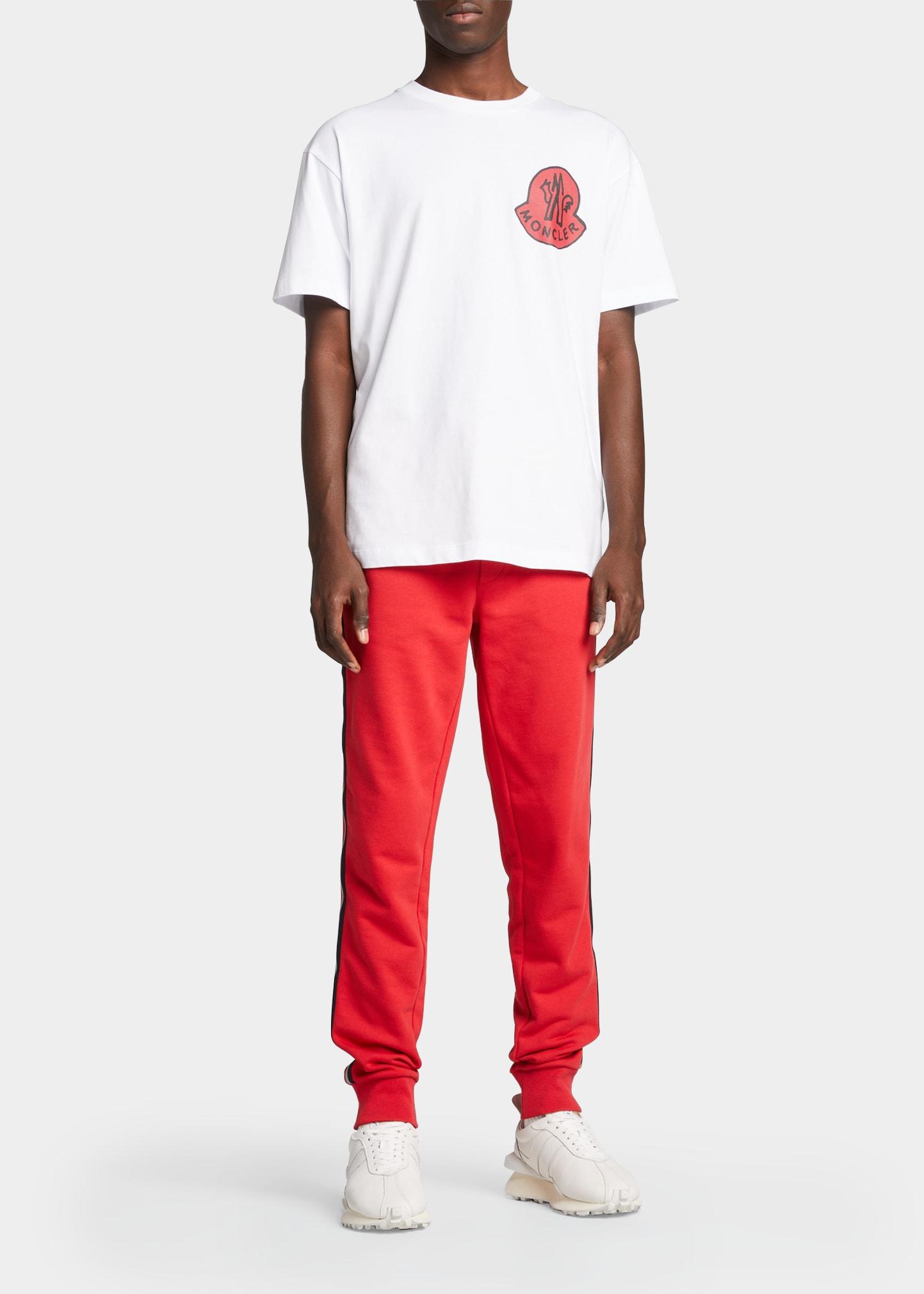 Moncler Jersey Flag-stripe Sweatpants in Red for Men | Lyst