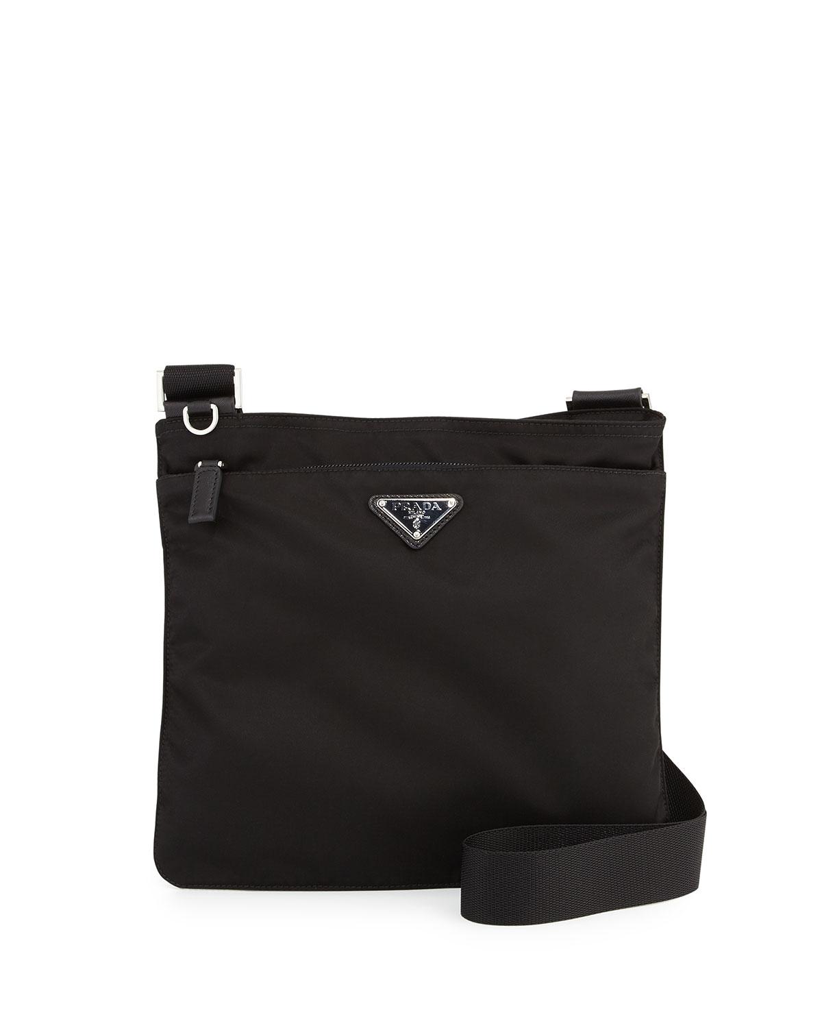 Prada Small Nylon Crossbody Bag in Black - Lyst
