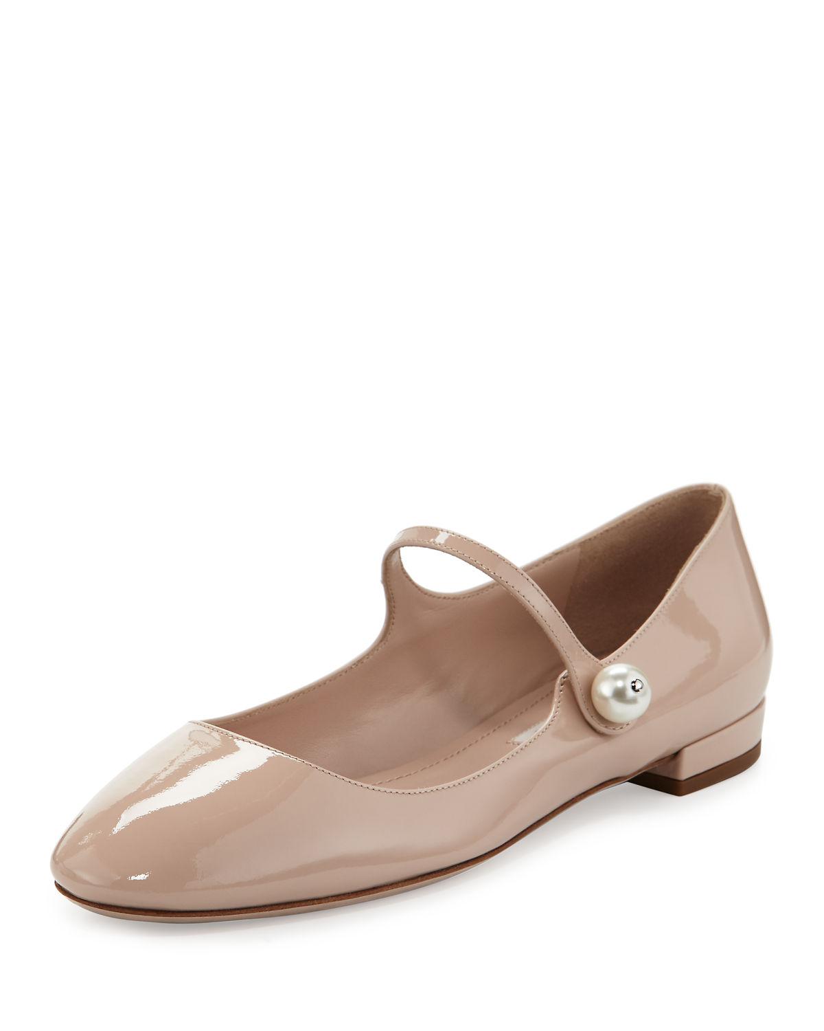 nude mary jane flats