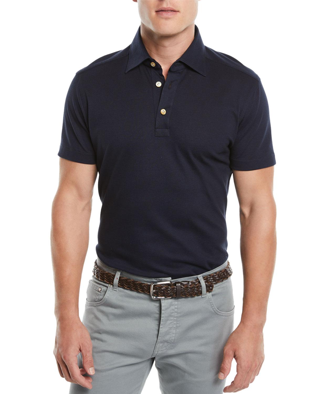 Lyst Kiton Men's Oxford Polo Shirt in Blue for Men