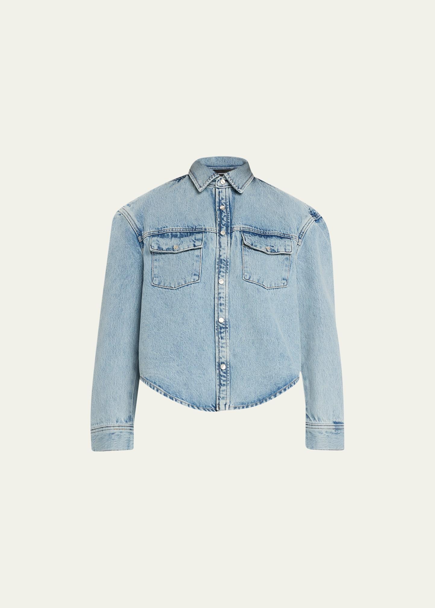 Wardrobe NYC Denim Boxy Jacket in Blue Lyst