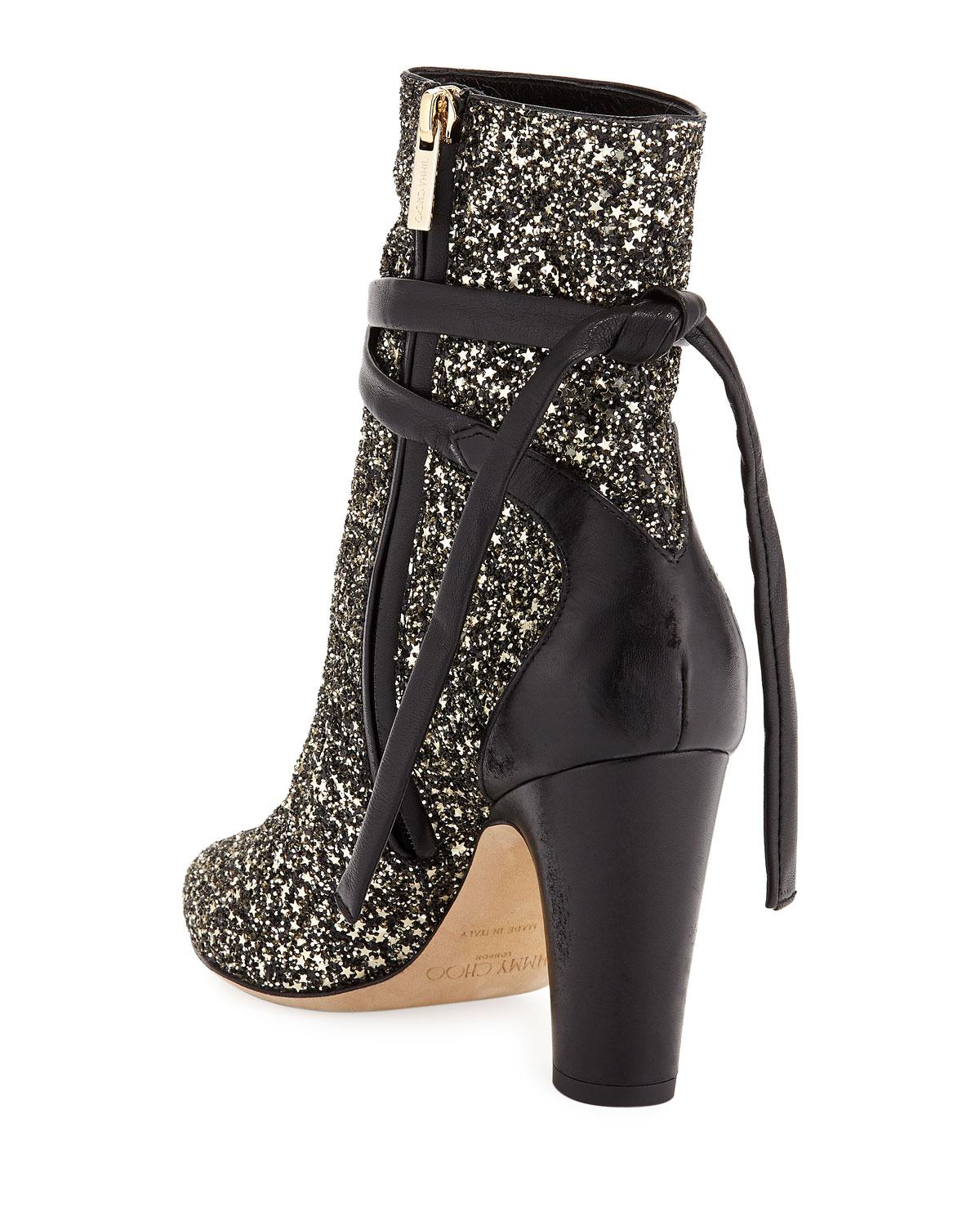 jimmy choo henrietta glitter star booties