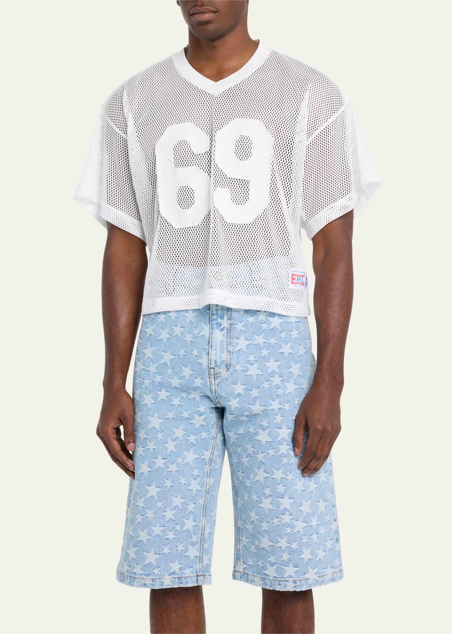 ERL Boxy Mesh 69 Football Jersey in Natural for Men | Lyst