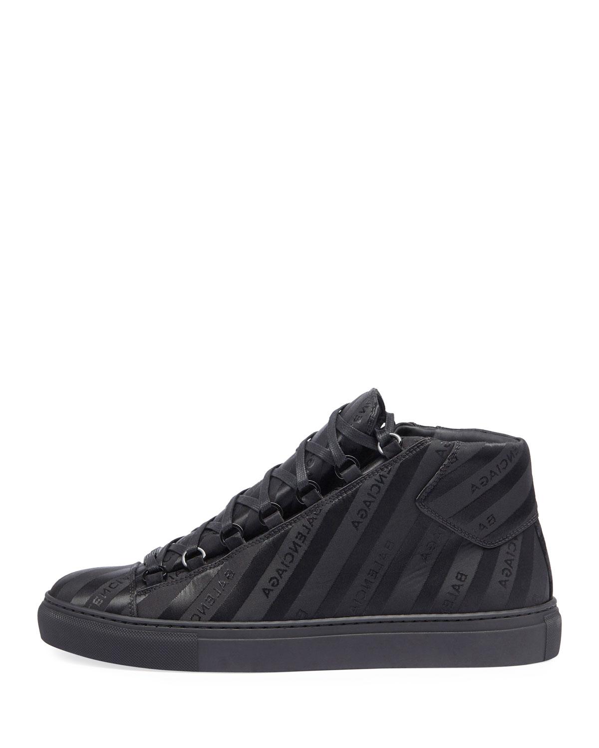 Arena Striped Leather Mid-top Sneaker 
