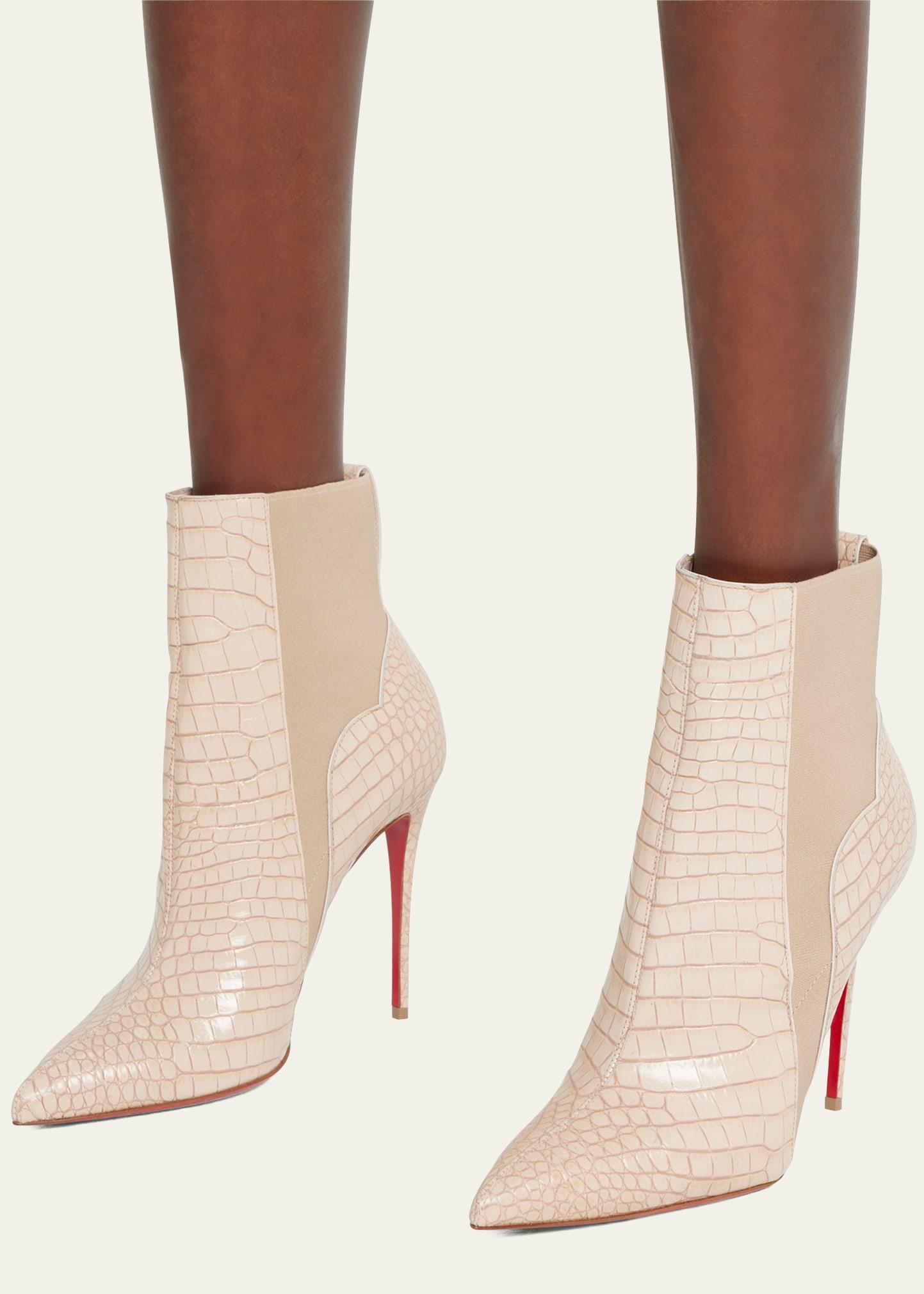 Christian Louboutin Chelsea Chick Red Sole Stiletto Booties