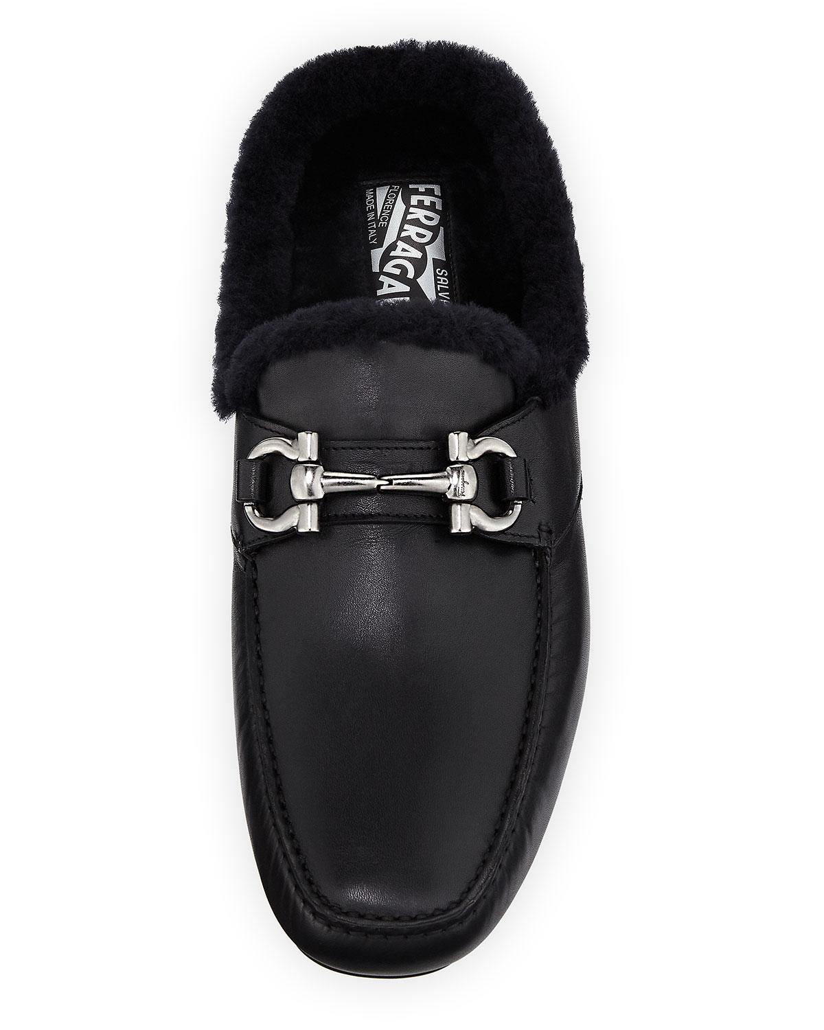 ferragamo fur slippers