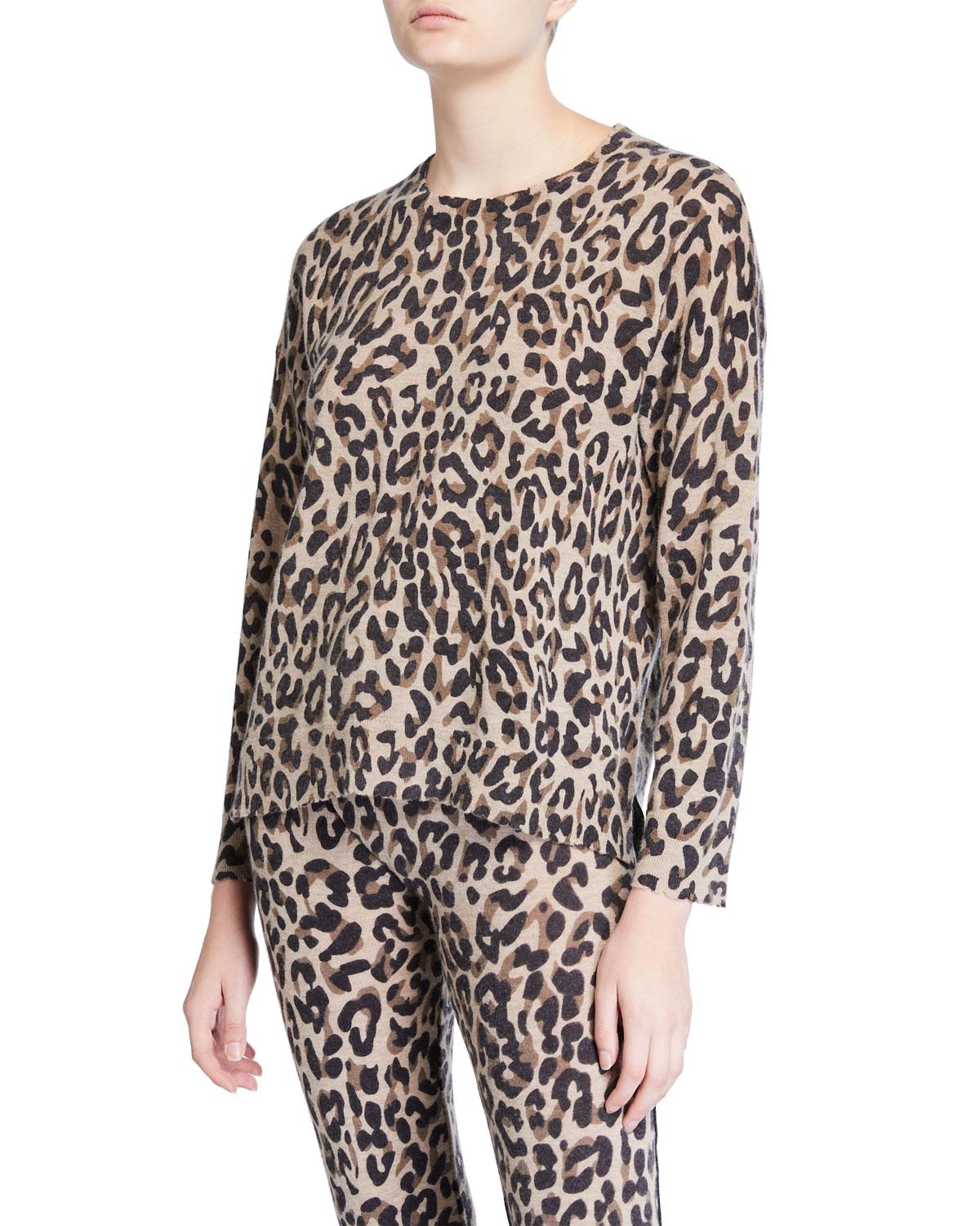 Sundry Leopard Crewneck Wool/cashmere Sweater - Lyst