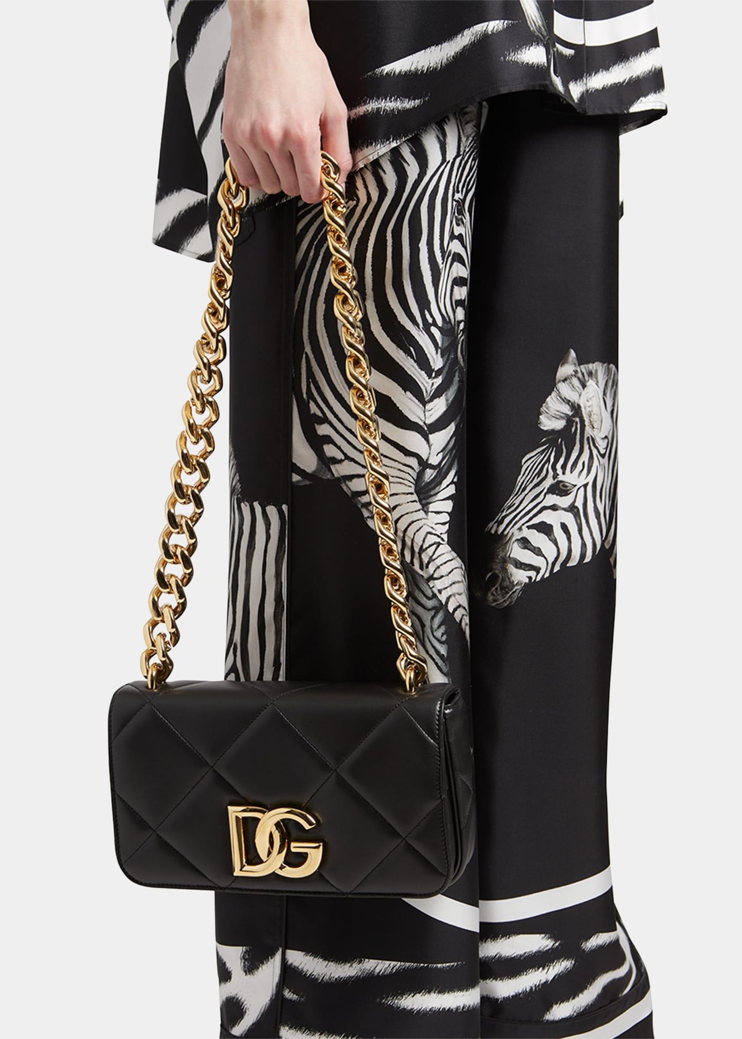 Dolce & Gabbana Nappa Leather Soft Bucket Bag Black