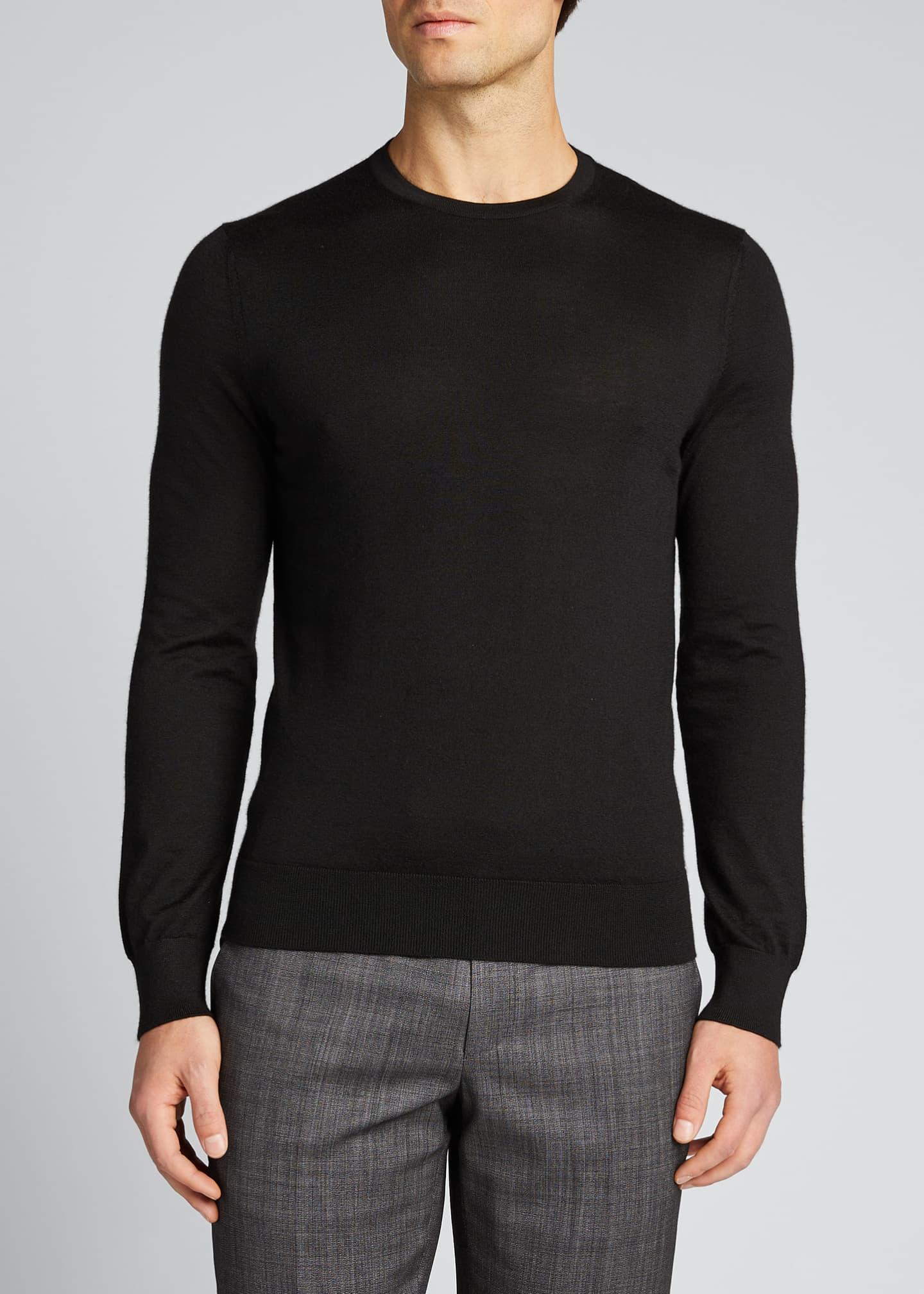 Ermenegildo Zegna Men's Solid Cashmere-silk Sweater in Black for Men - Lyst