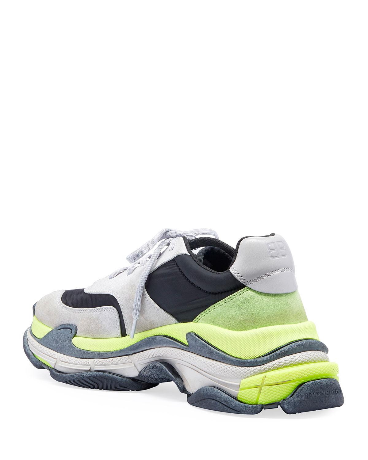 Triple S Tricolor Sneakers in Grey 