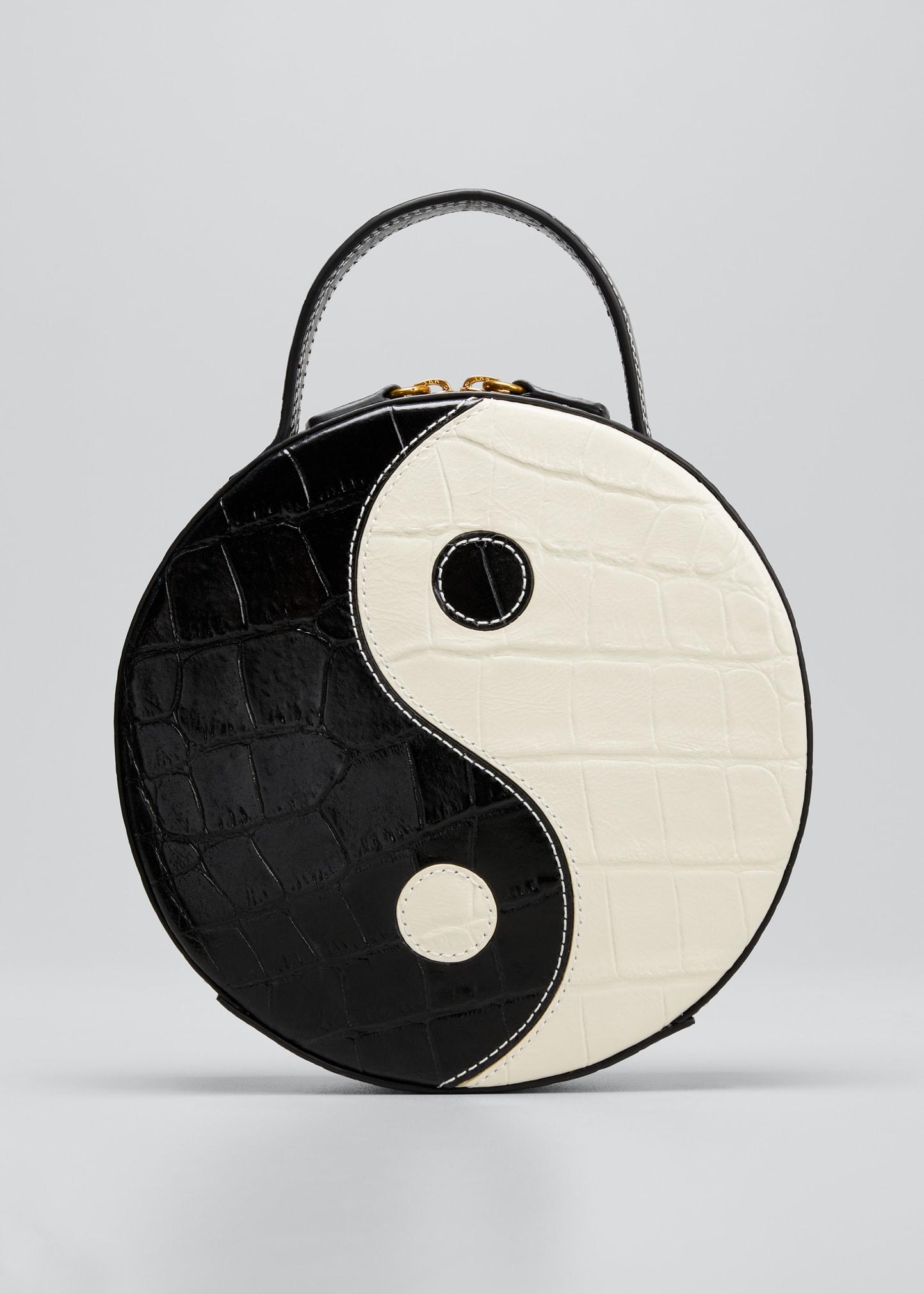 STAUD Yin Yang Round Moccroc Crossbody Bag Lyst