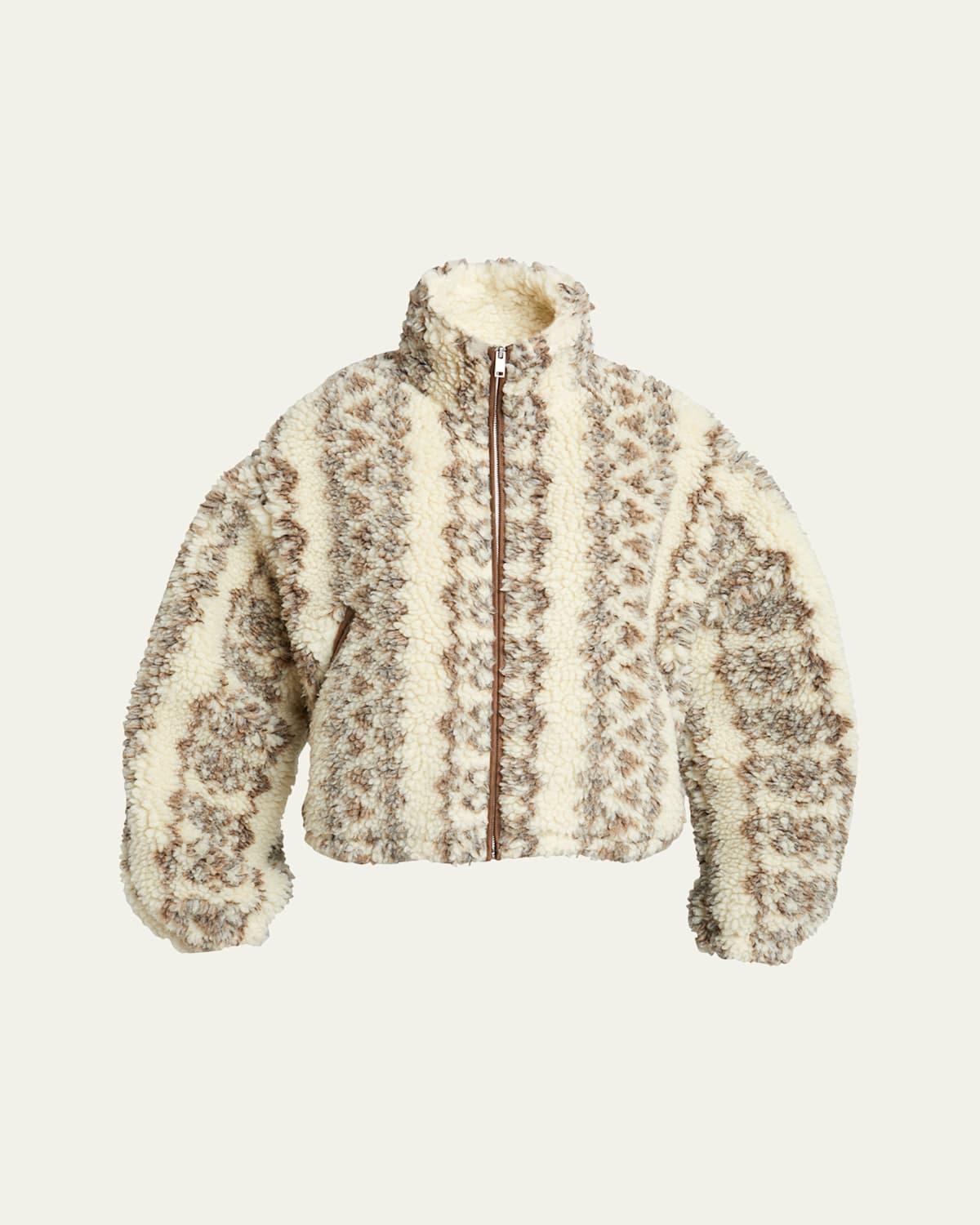 Isabel Marant Mackensy Fuzzy Zip Front Jacket in Natural Lyst