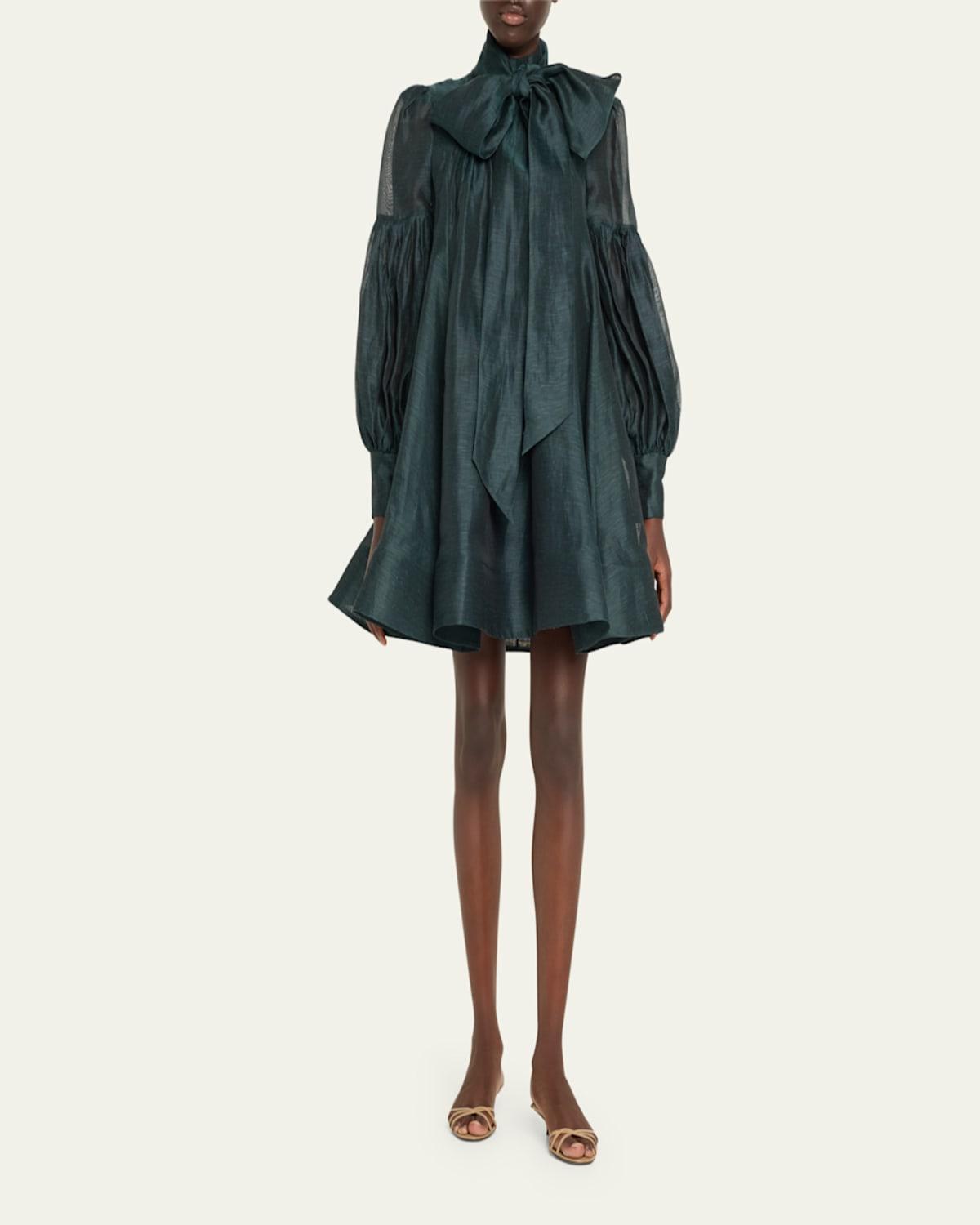 【Zimmermann】PAVILION TIE NECK MINI DRESS タイネック ミニ Zimmermann PAVILION TIE NECK MINI DRESS | REVERSIBLE