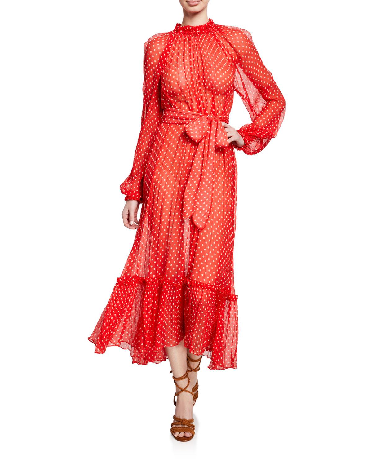 zimmermann red polka dot dress