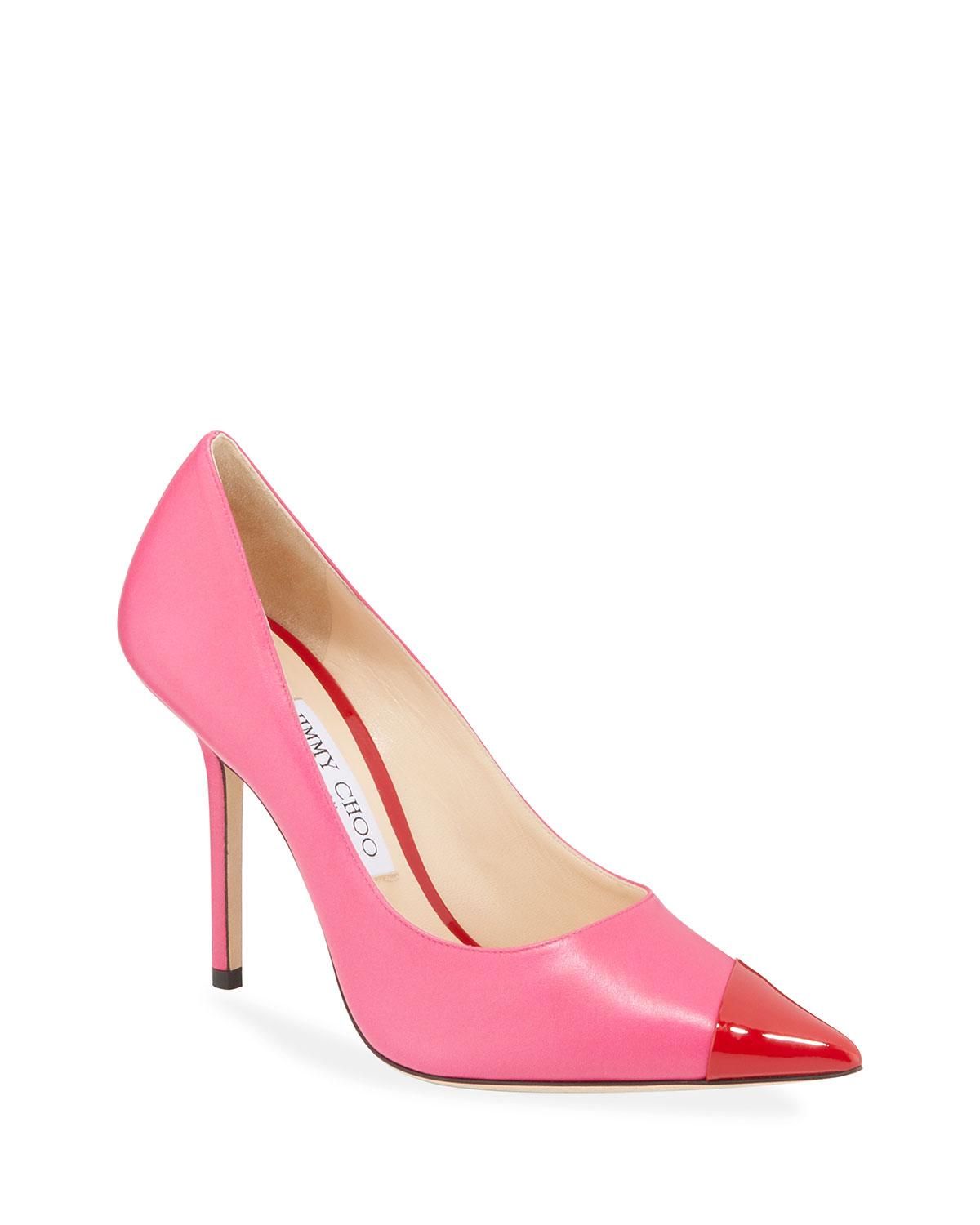 Love Asymmetric Two-tone Pumps in Pink 
