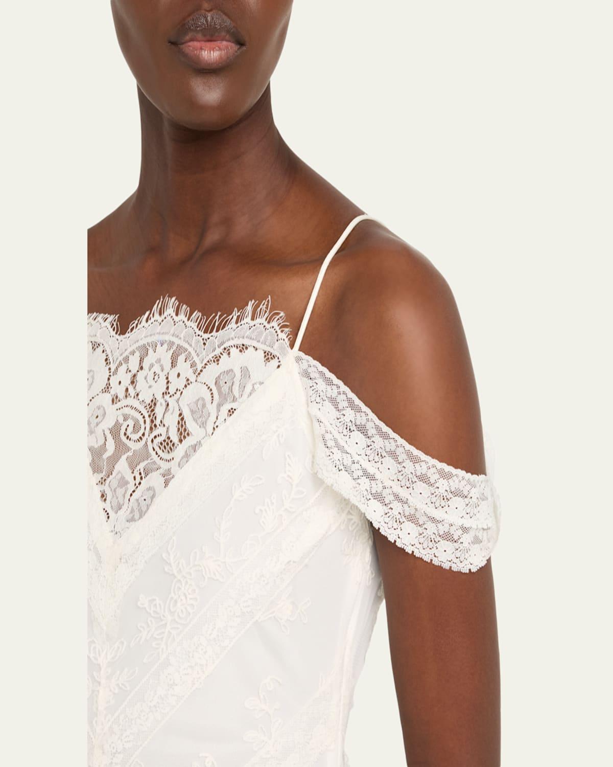 white off shoulder dress elegant Sheath Off the Shoulder White Lace Long Bridesmaid Dresses,Elegant Bri –  Musebridals