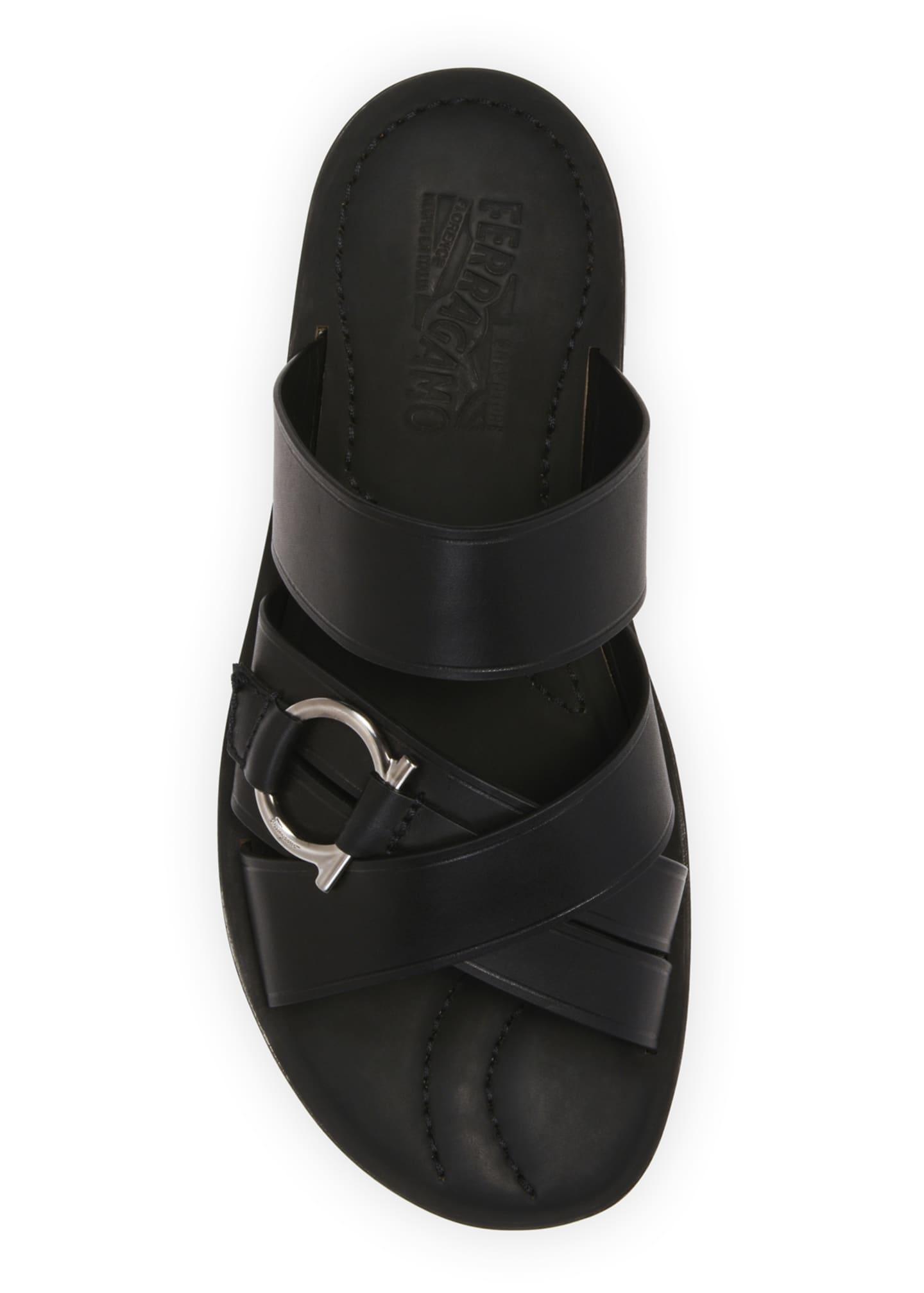 Ferragamo Gancini Sandal in Black for Men | Lyst
