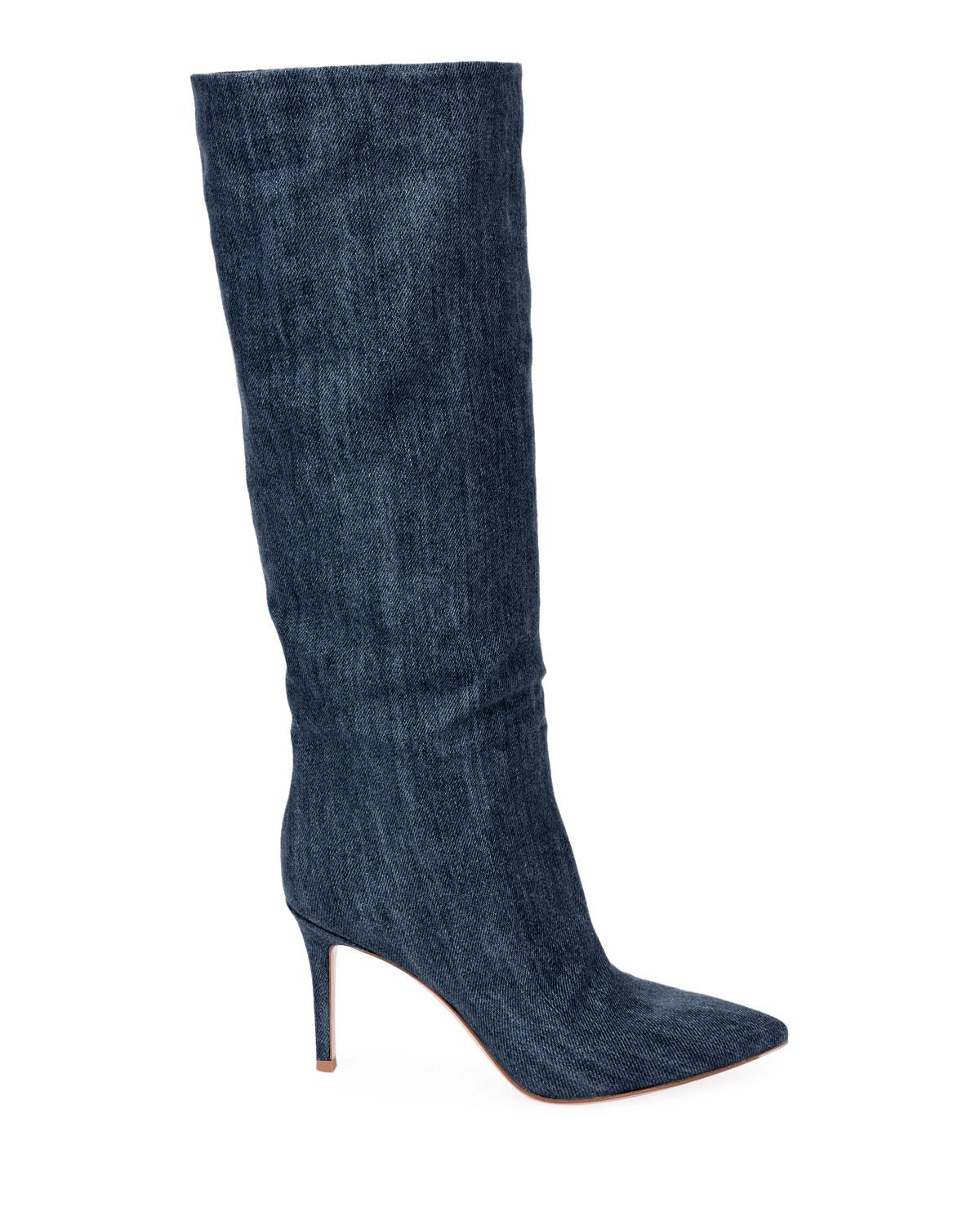 gianvito rossi denim booties