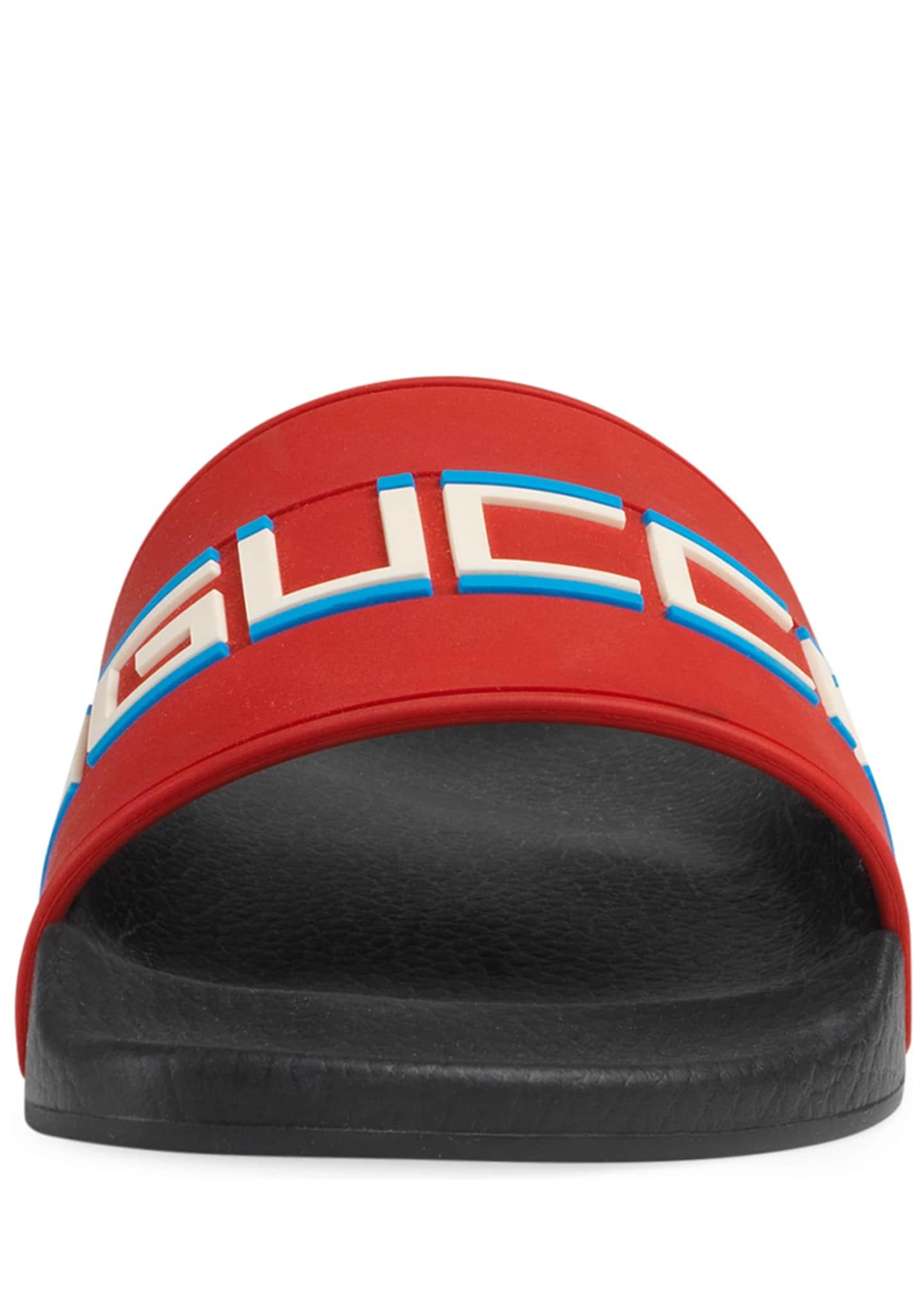 Gucci Logo Pursuit Slides in Red for Men Lyst