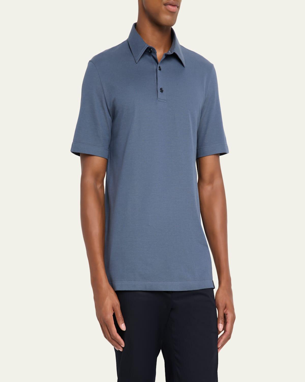トップス Brioni Pipue Polo Shirt トップス Brioni Pipue Polo Shirt Brioni - Navy Cotton Piqué