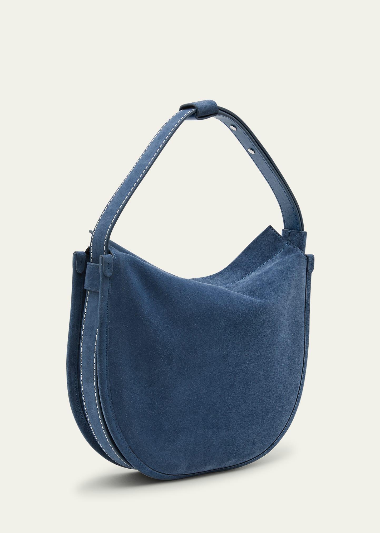 Blue suede store hobo bag