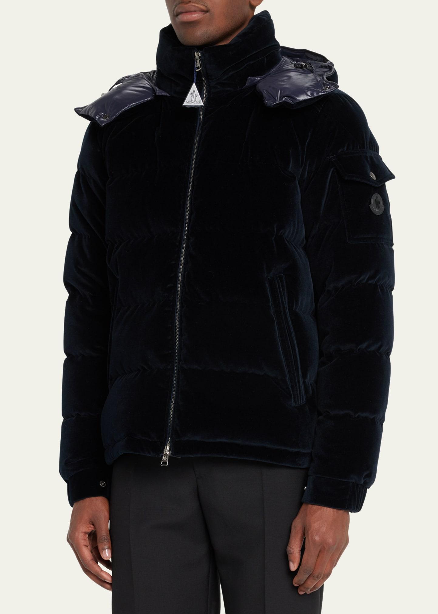 Moncler Armorique Velvet Puffer Jacket in Black for Men | Lyst