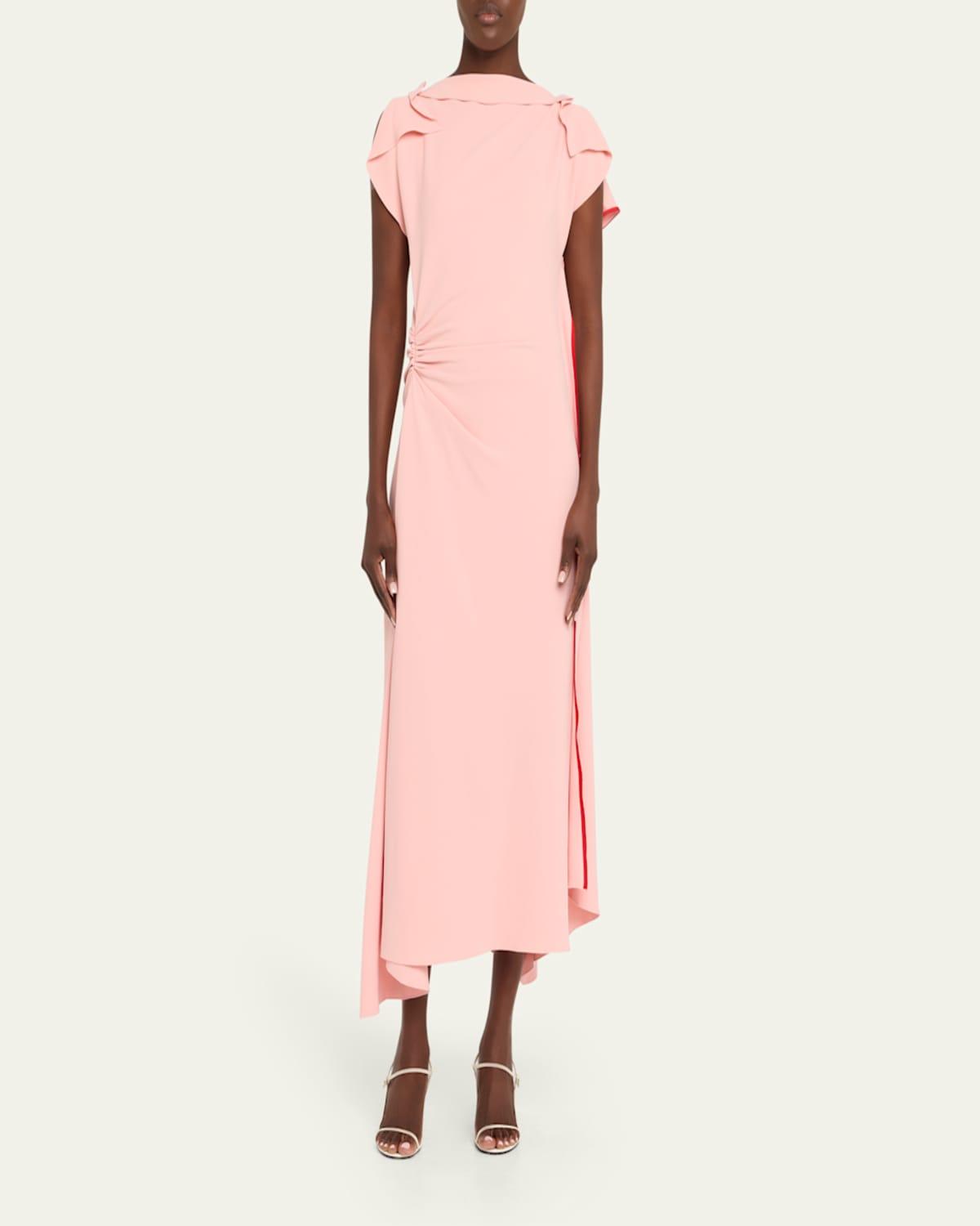 【VICTORIA BECKHAM】ギャザー ジャージー マキシドレス ピンク Pink Asymmetric cutout ruched stretch-jersey maxi dress