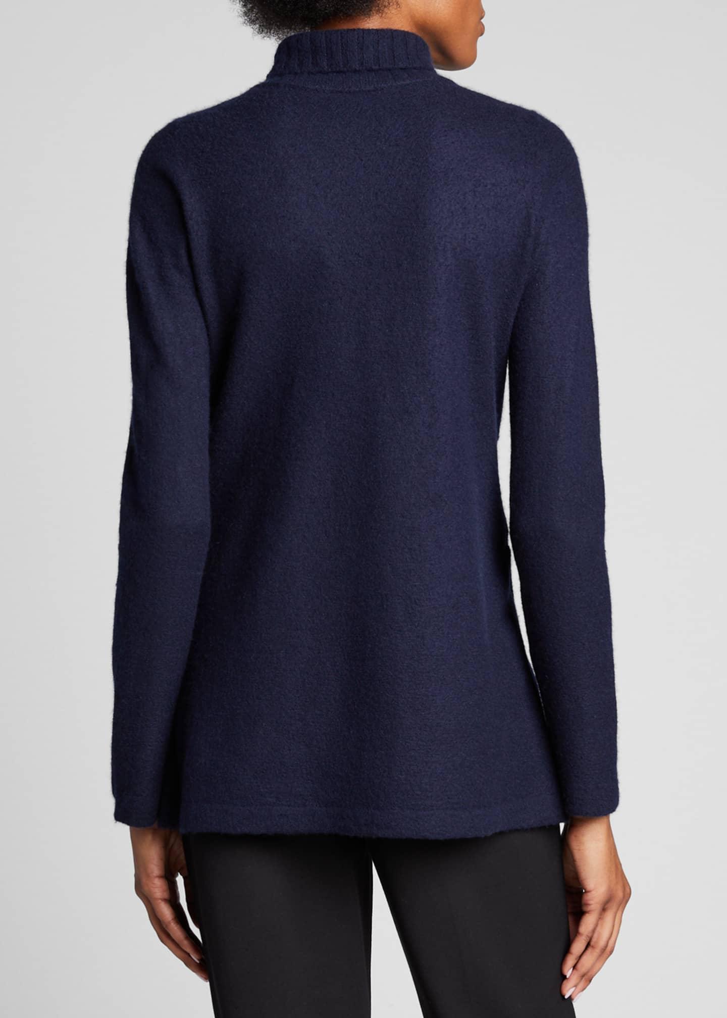 Vince Cashmere Sideslit Turtleneck Tunic Sweater in Blue