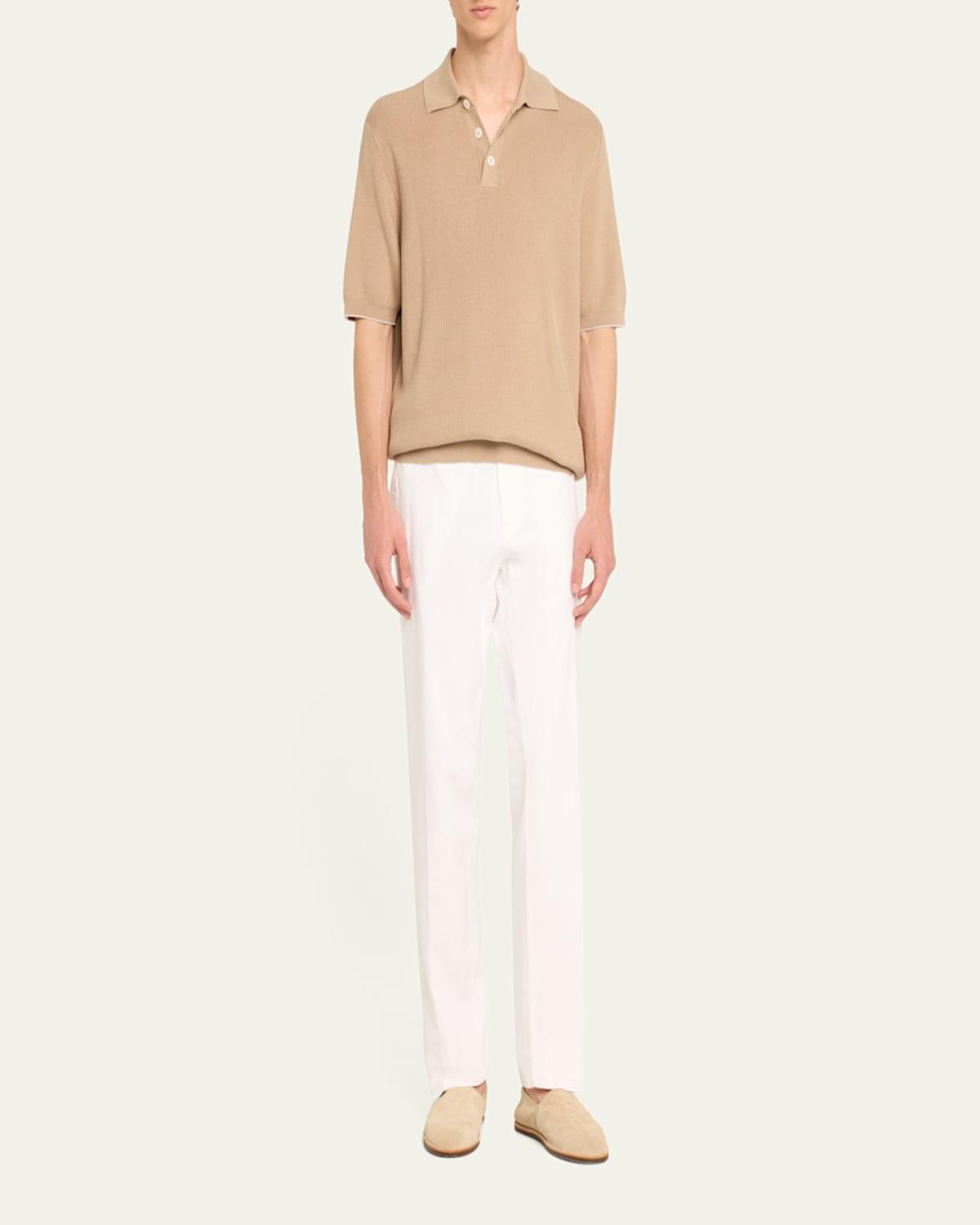 パンツ MASSIMO ALBA M27D0LAMIAT3240 Trousers White Massimo Alba - Winch2 Straight-Leg Cotton and Linen-Blend