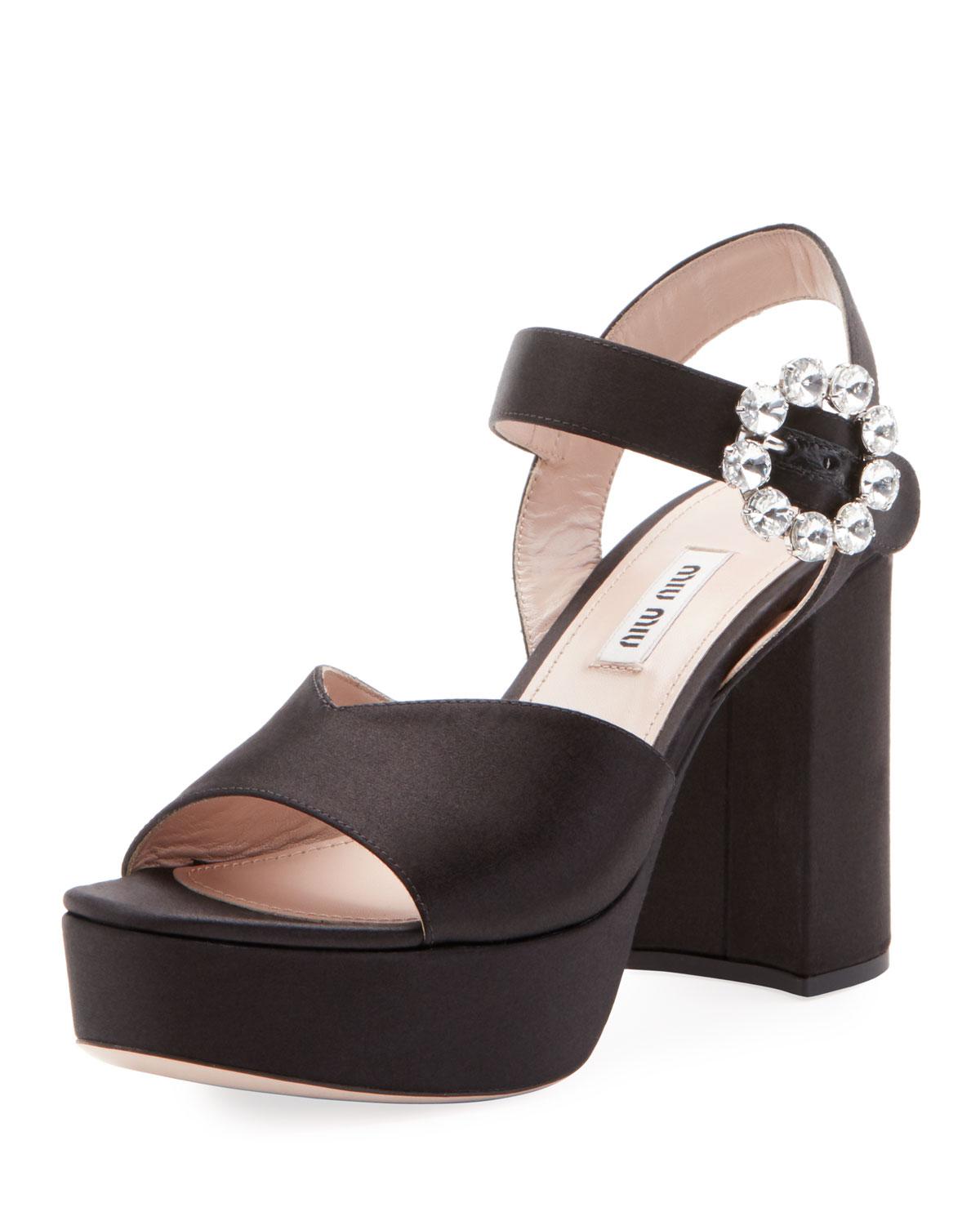 miu miu satin sandals