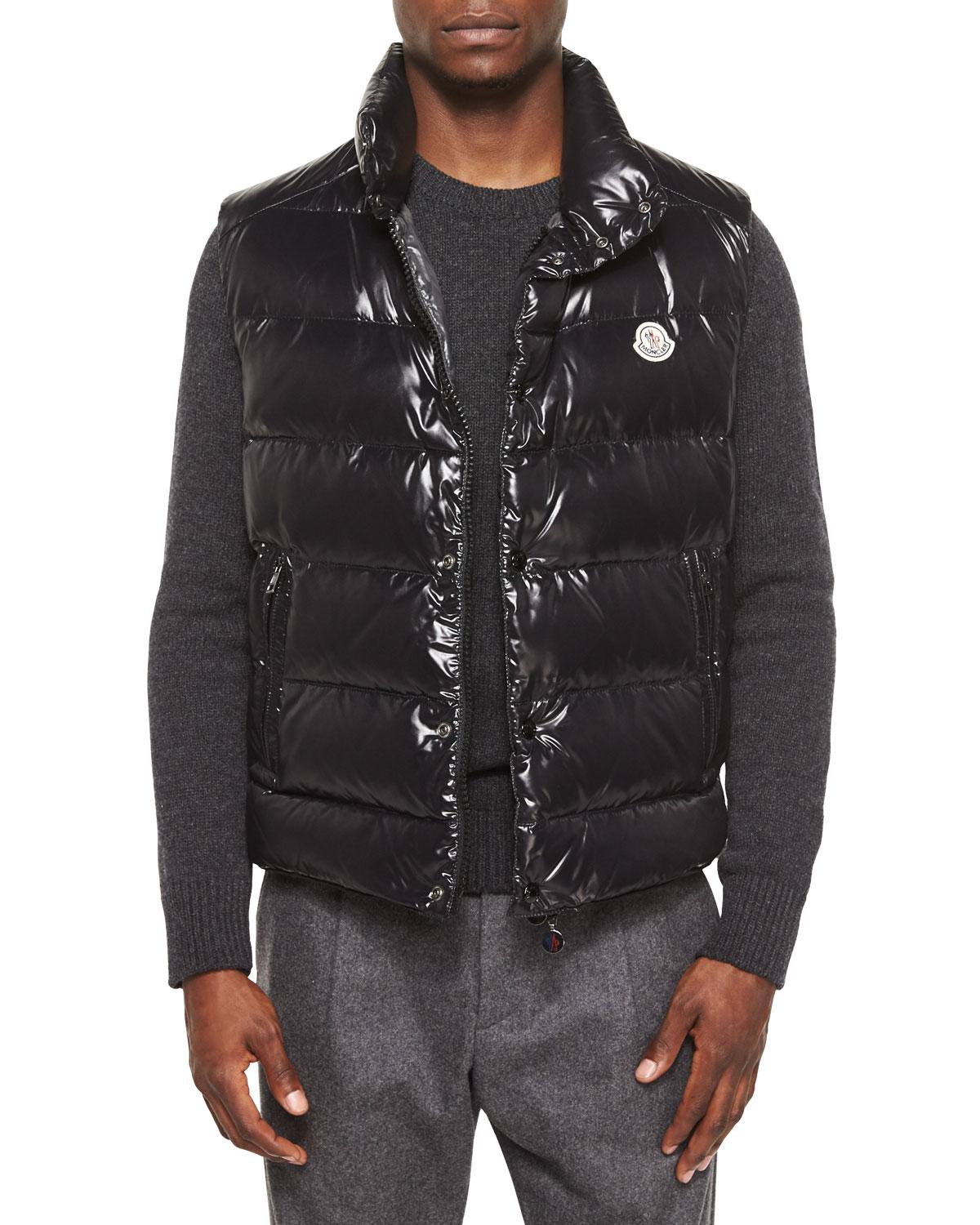 Moncler Synthetic Tib Puffer Vest in Black for Men - Lyst