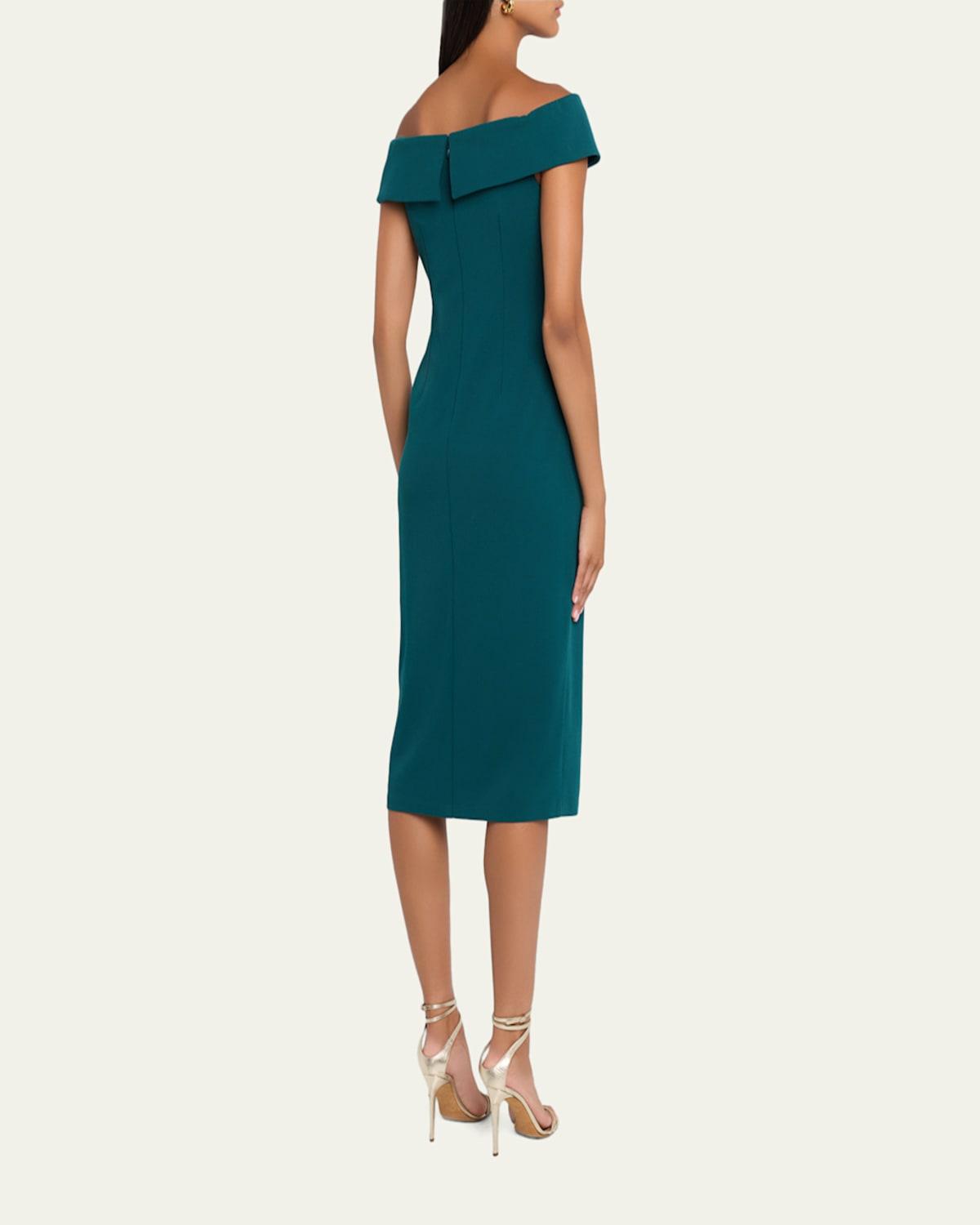 slim fit dress slacks Spaghetti Strap A Line Dark Green Long Chiffon Bridesmaid Dress – TANYA  BRIDAL main image 1