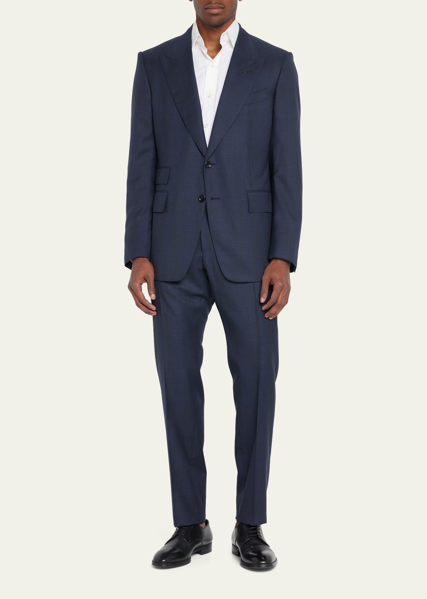 Tom Ford Mouline Prince Of Wales Suit in Blue for Men | Lyst
