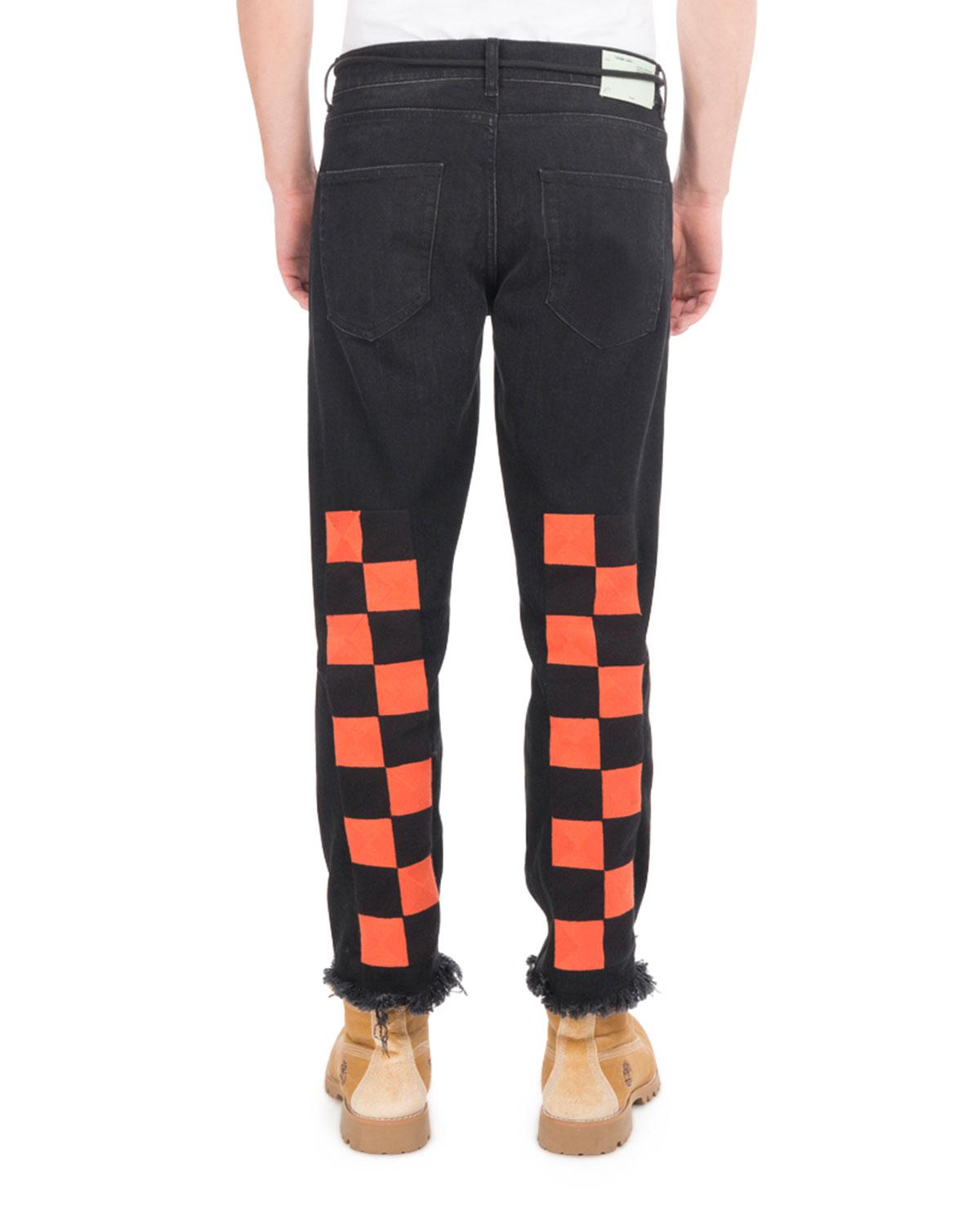off white checkered pants
