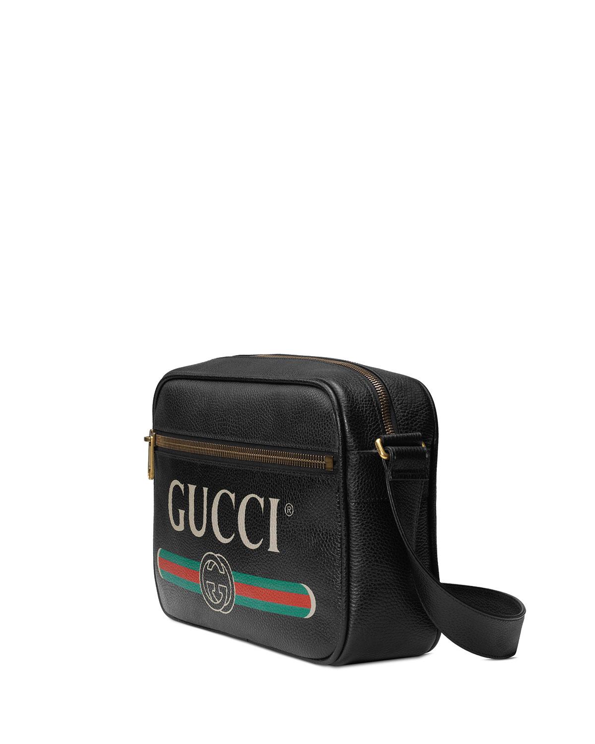 Gucci Men's Retro Leather Shoulder Bag in Black for Men - Lyst