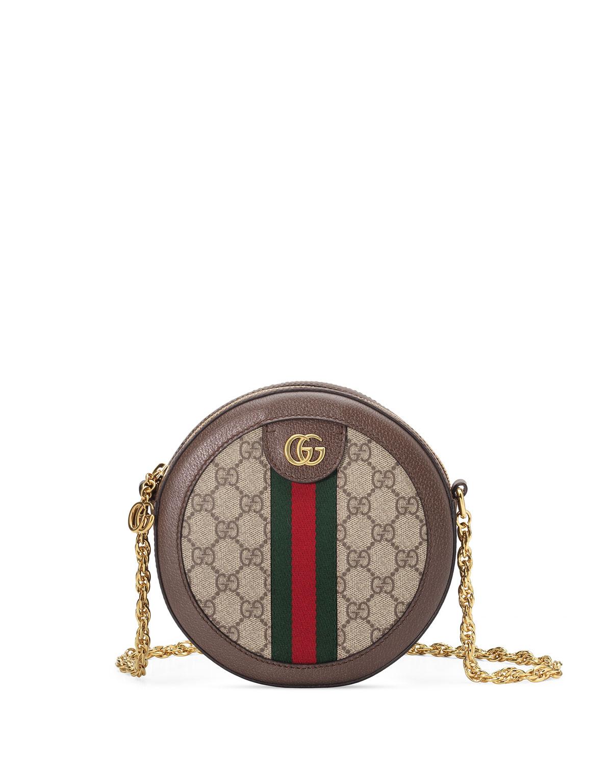 Gucci Ophidia Mini GG Supreme Canvas Crossbody Bag in Beige (Natural