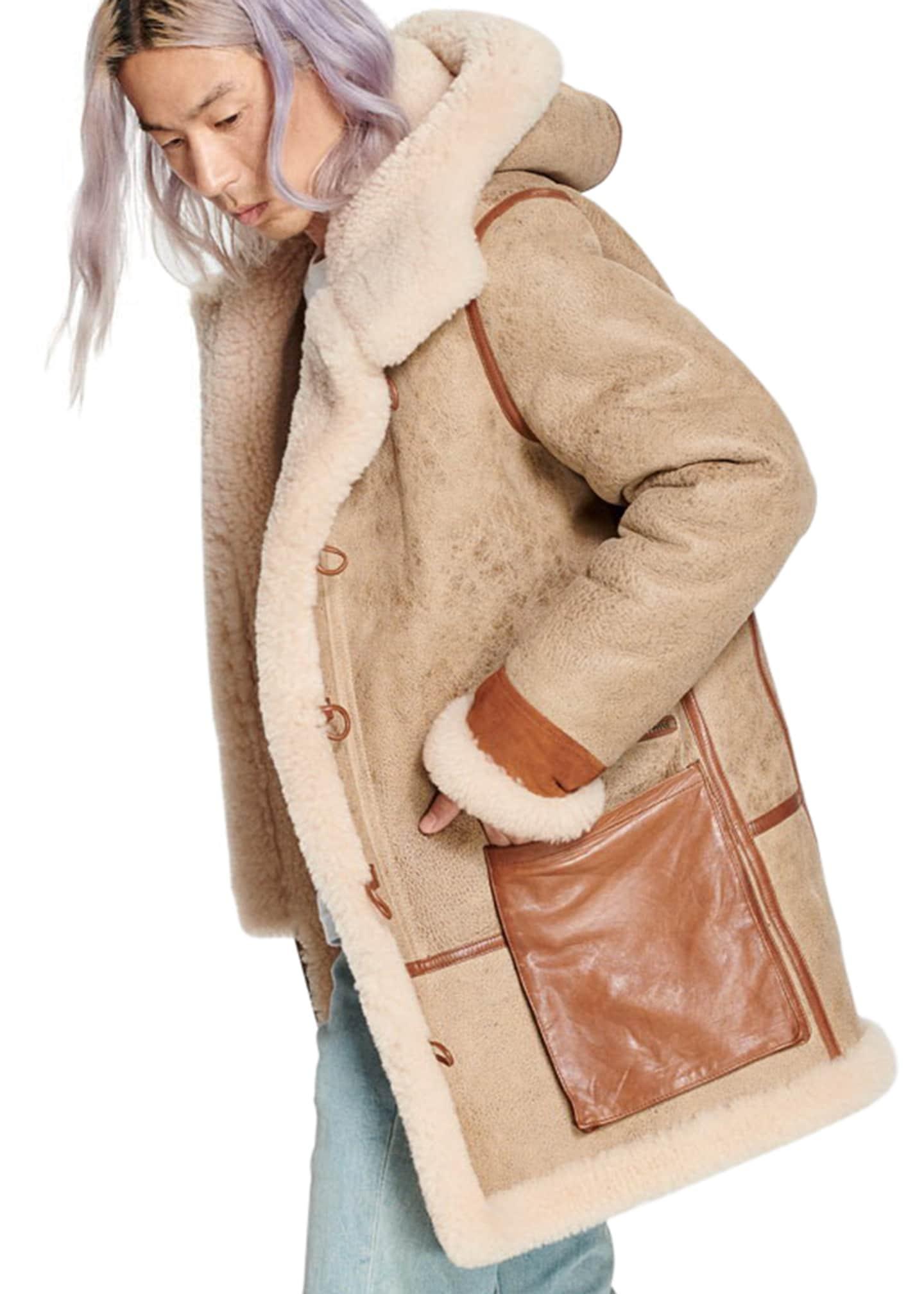 Yates shearling hooded coat sale