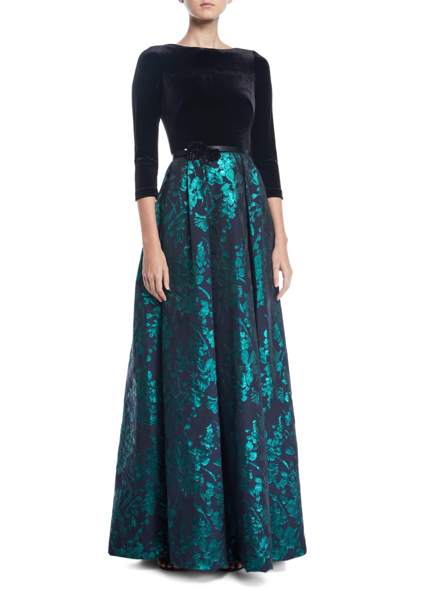 green velvet ball gown