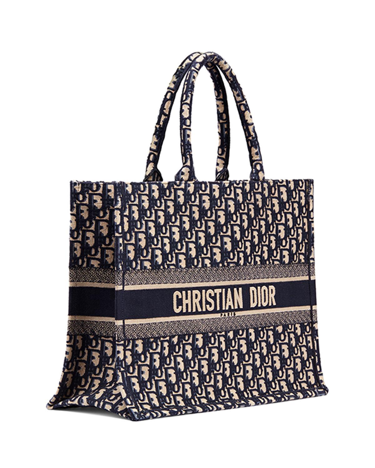 dior book tote bag in embroidered canvas